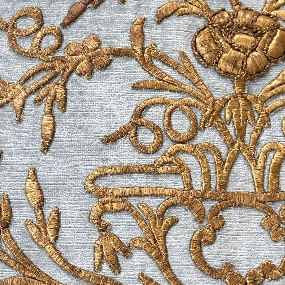 Antique Ottoman Empire Raised Gold Metallic Embroidery (#E021523 | 20 x 21) New Pillows B. Viz Design