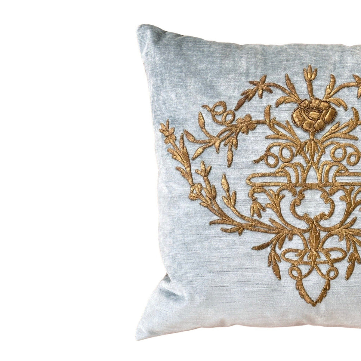 Antique Ottoman Empire Raised Gold Metallic Embroidery (#E021523 | 20 x 21) New Pillows B. Viz Design