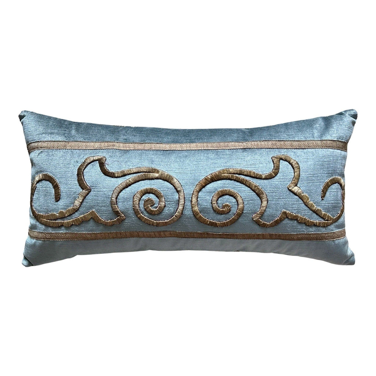 Antique Ottoman Empire Raised Gold Metallic Embroidery (#E031723 | 13 x 26 1/4") New Pillows B. Viz Design