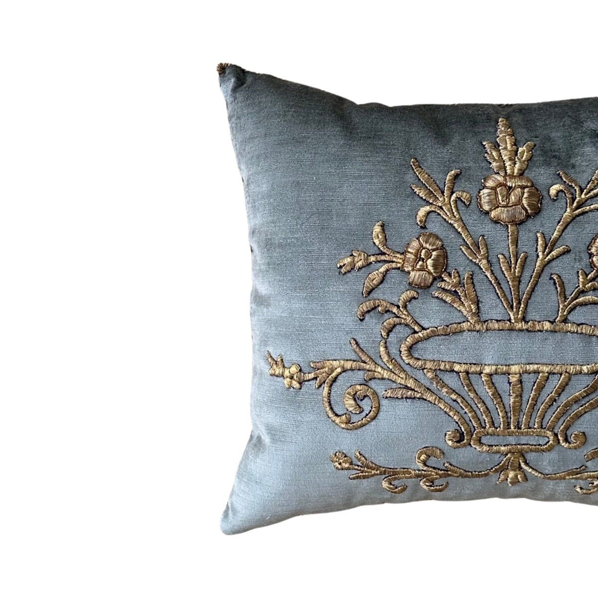 Antique Ottoman Empire Raised Gold Metallic Embroidery (#E031823 | 16 x 19") New Pillows B. Viz Design