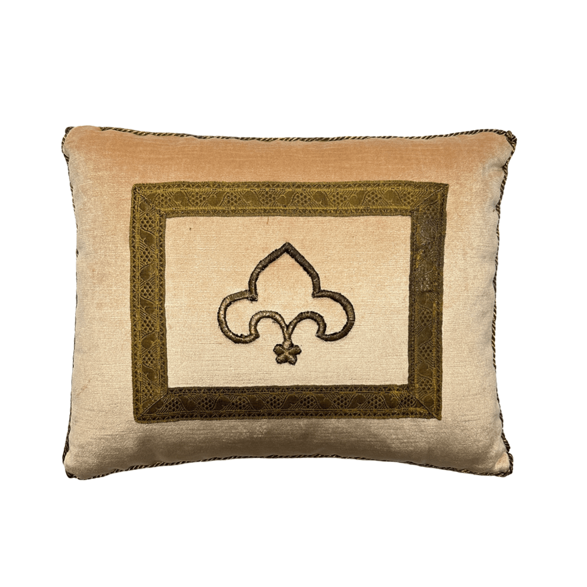 Antique Ottoman Empire Raised Gold Metallic Embroidery (#E040723A&B | 12 x 15") New Pillows B. Viz Design