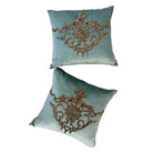 Antique Ottoman Empire Raised Gold Metallic Embroidery (#E060623 | 21 x 22 1/2") New Pillows B. Viz Design