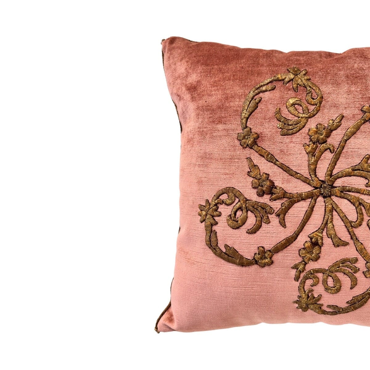 Antique Ottoman Empire Raised Gold Metallic Embroidery (#E112922 | 18 x 18") Pillows B. Viz Design