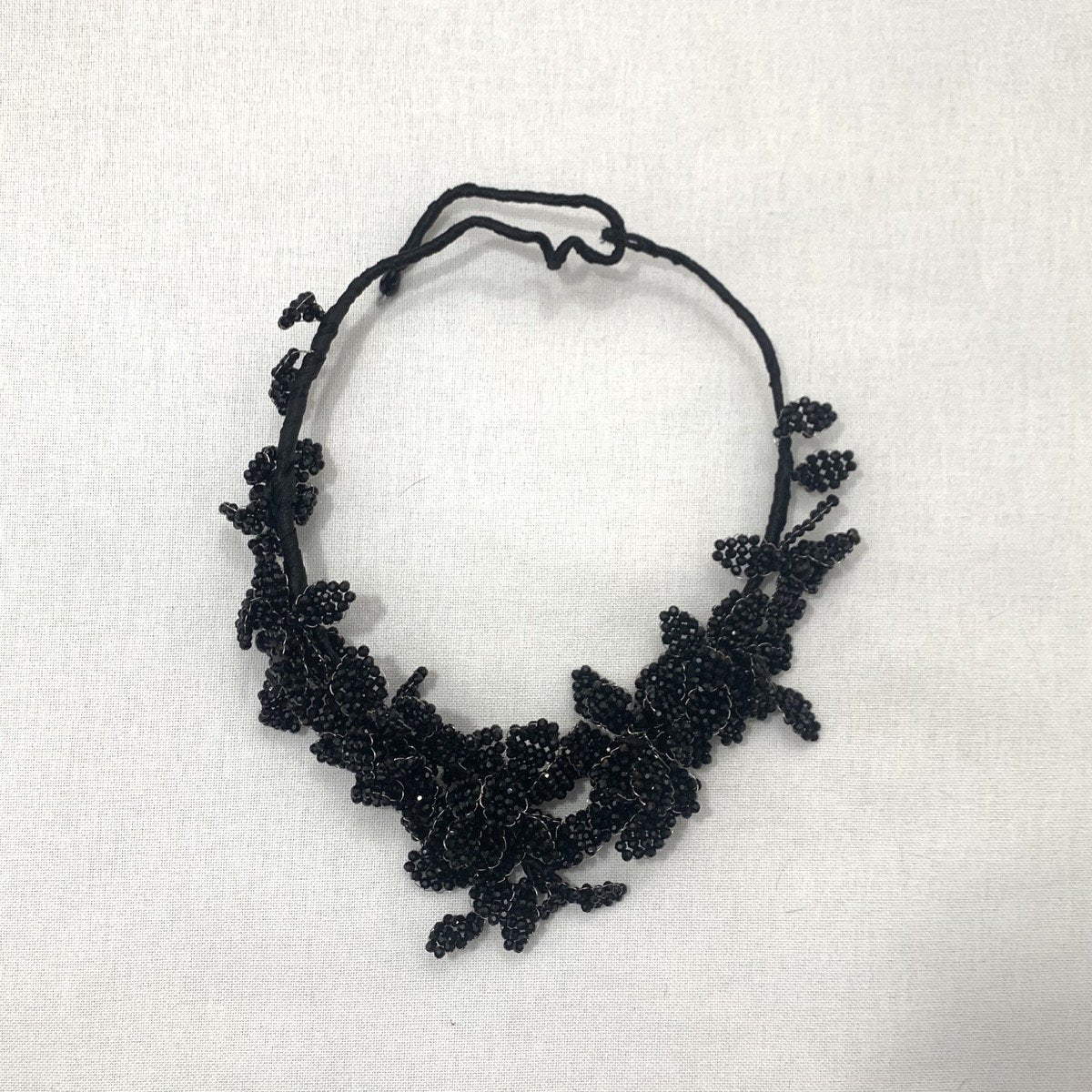 Beaded Flower Necklace Necklace B. Viz Design Black 