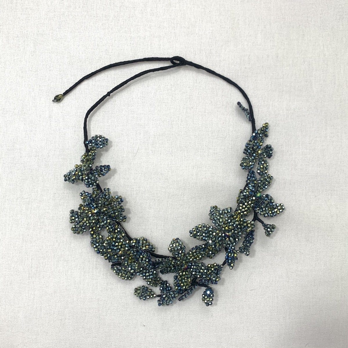 Beaded Flower Necklace Necklace B. Viz Design Iridescent 
