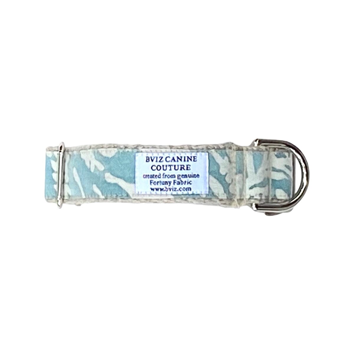 "Canine Couture" (Blue Teal & White) Dog Collar B. Viz Design