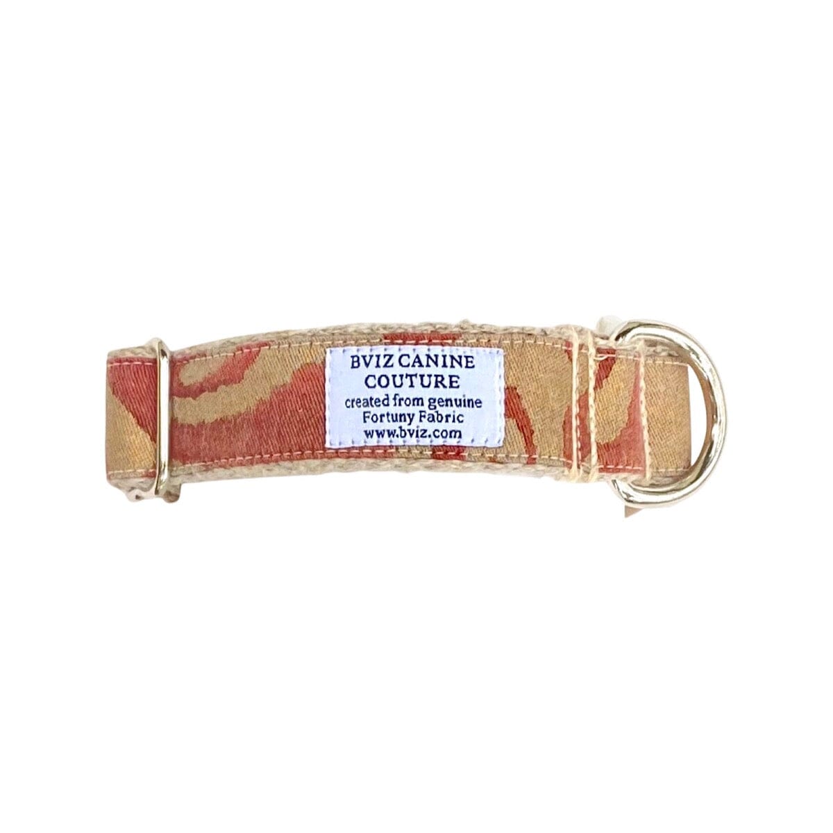 "Canine Couture" (Red / Brick & Metallic Gold) Dog Collar B. Viz Design
