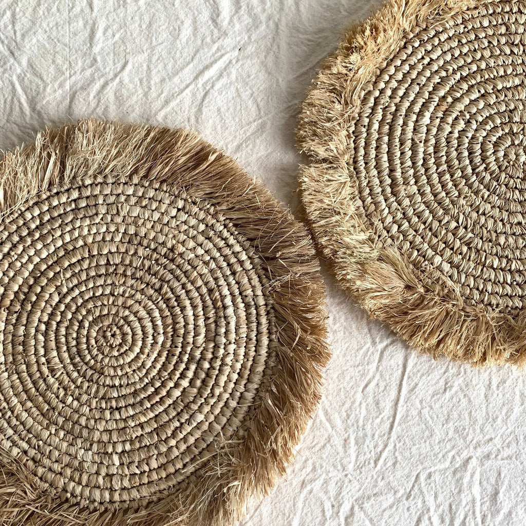 Fringed Raffia Placemat B. Viz Design
