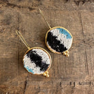 Hand Crafted Ottoman Vintage Textile Earrings - Round Earrings Eyup Gunduz C