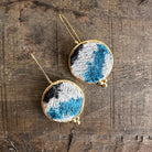 Hand Crafted Ottoman Vintage Textile Earrings - Round Earrings Eyup Gunduz D