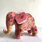 Hand Embroidered Silk Velvet Elephant (Sorbet Pink) Objet d'Art Anke Drechsel