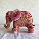 Hand Embroidered Silk Velvet Elephant (Sorbet Pink) Objet d'Art Anke Drechsel