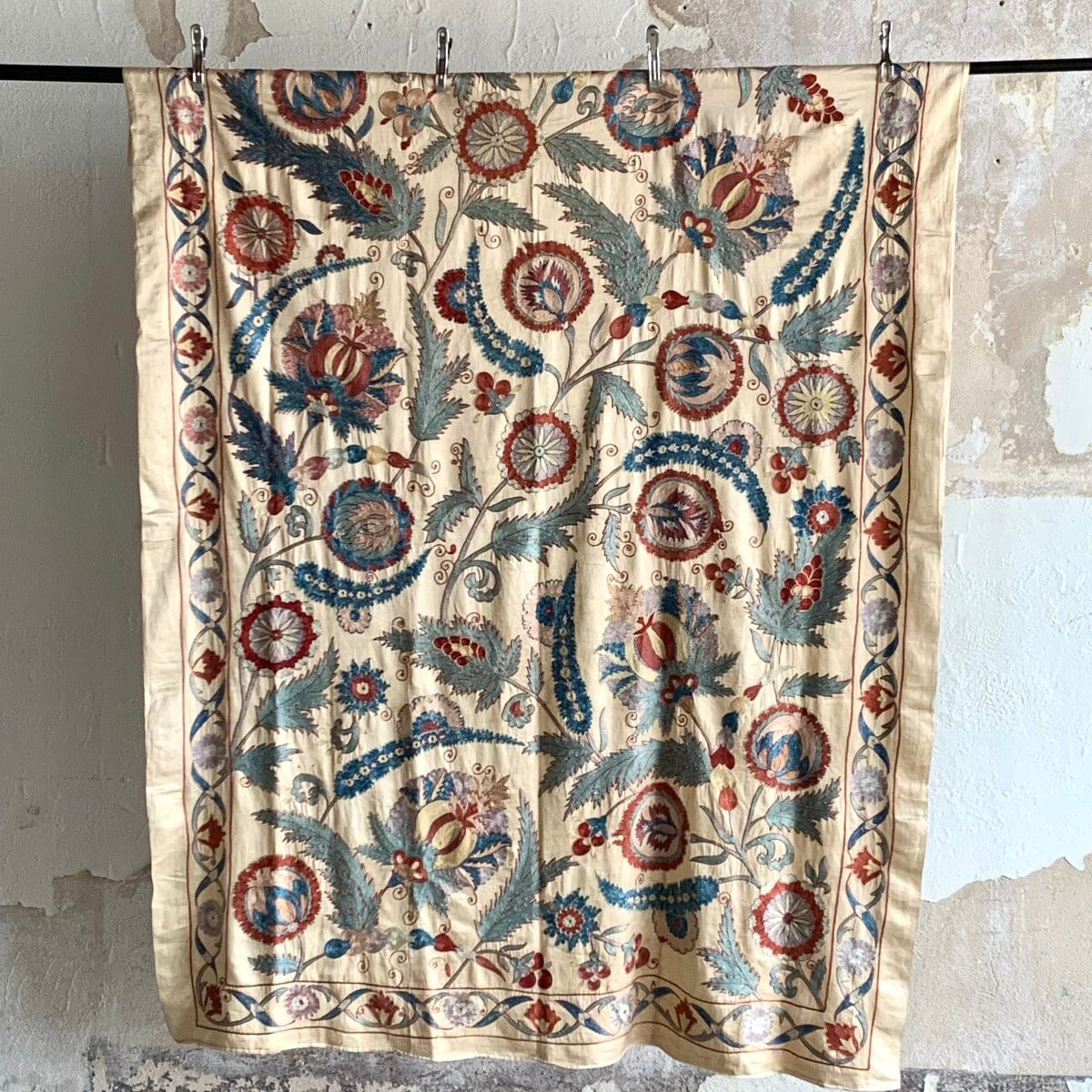 Hand Stitched All Silk Suzani (CSSU230522 | 60 3/4 x 80 3/4") Suzani Aziz Suzani