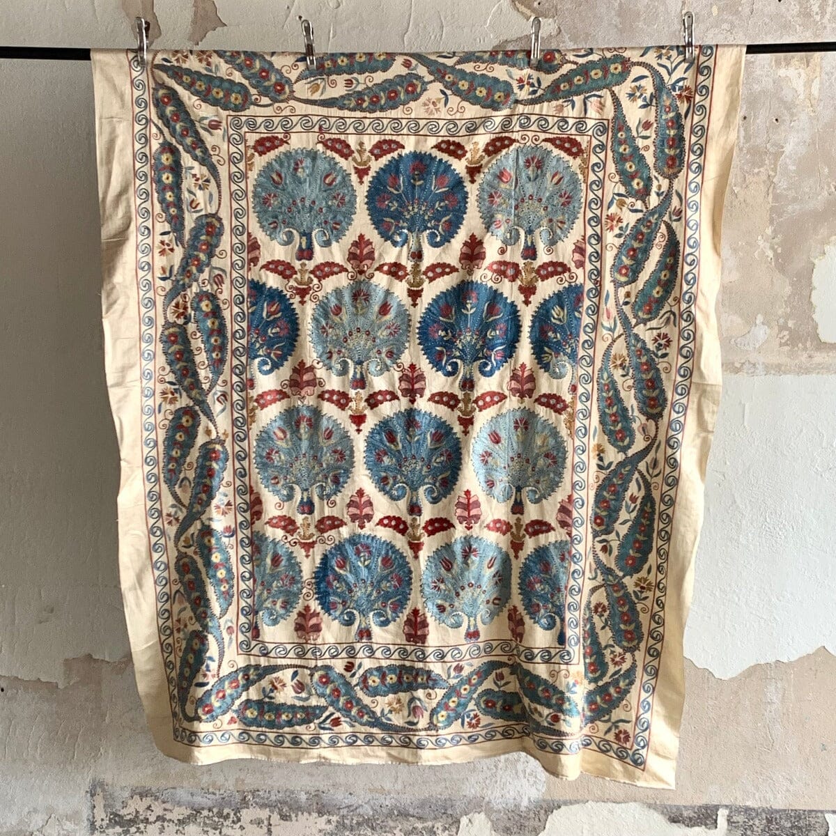 Hand Stitched All Silk Suzani (CSSU230622 | 61 1/4 x 75") Suzani Aziz Suzani