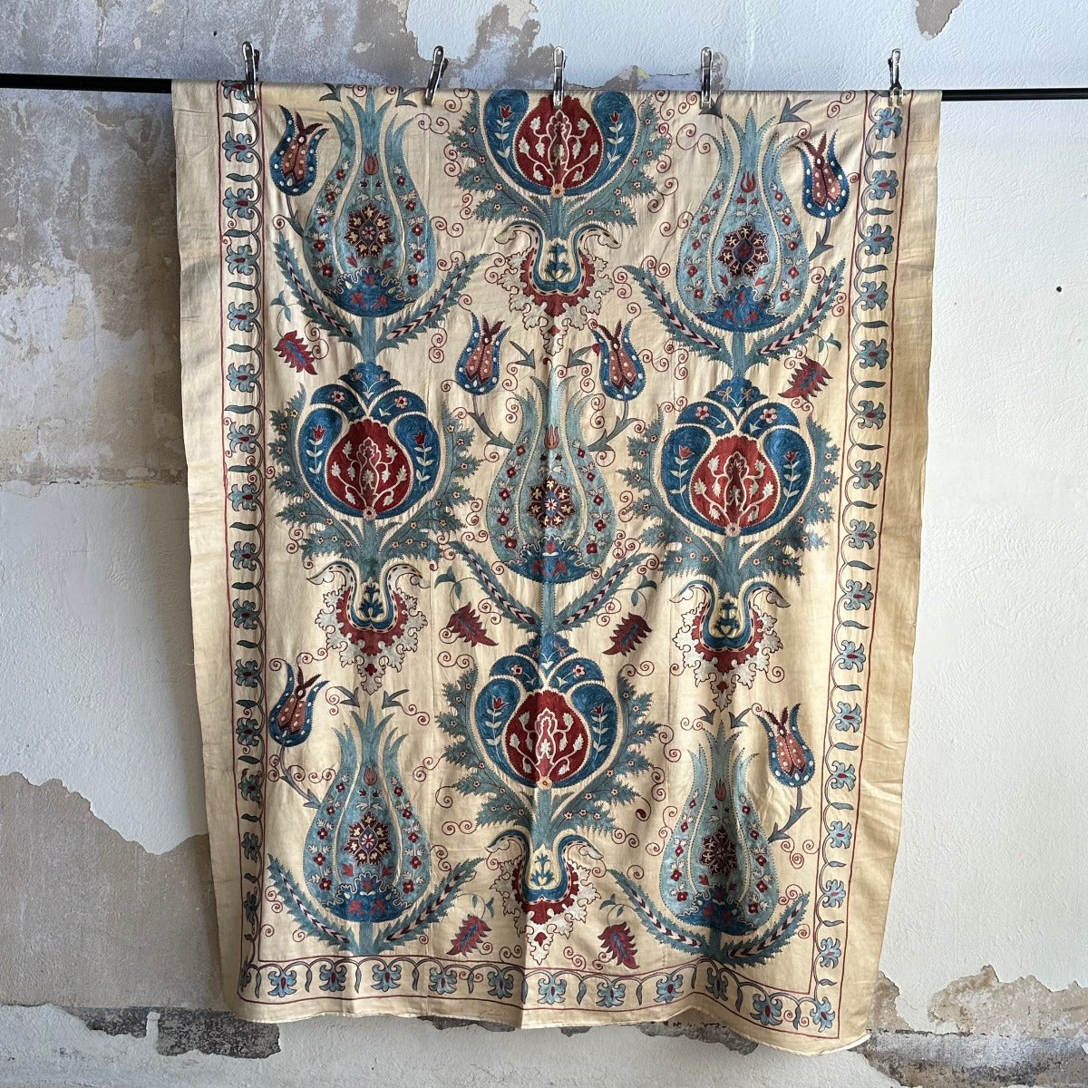 Hand Stitched All Silk Suzani (CSSU231222 | 61 x 88") Suzani Aziz Suzani