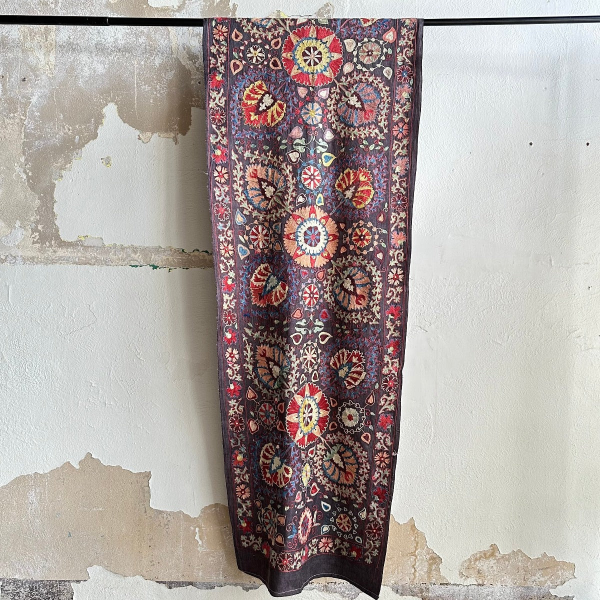 Hand Stitched All Silk Suzani (CSSU232822 | 28 1/2 x 138 1/2") Suzani Aziz Suzani