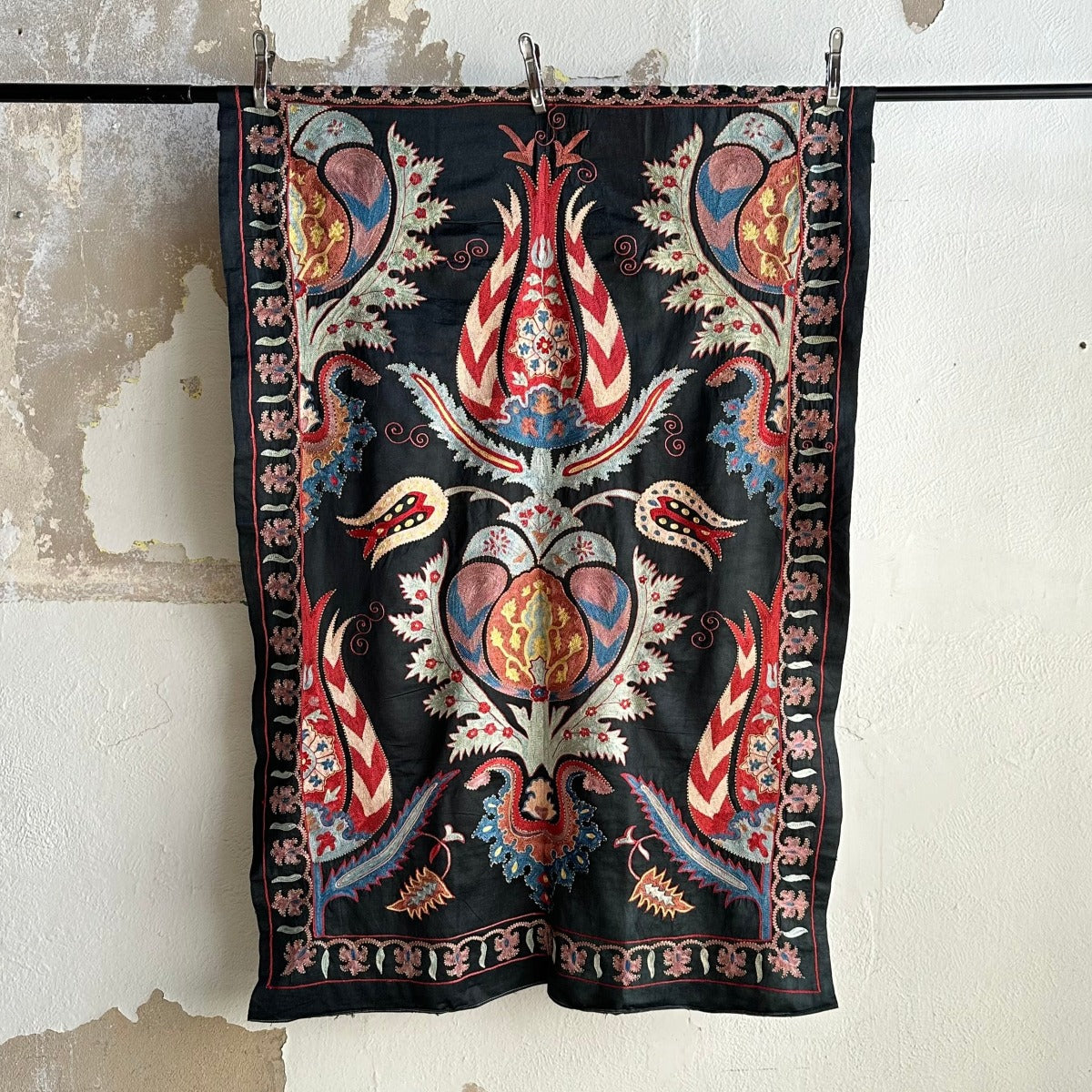 Hand Stitched All Silk Suzani (CSSU233122 | 41 1/2 x 64") Suzani Aziz Suzani