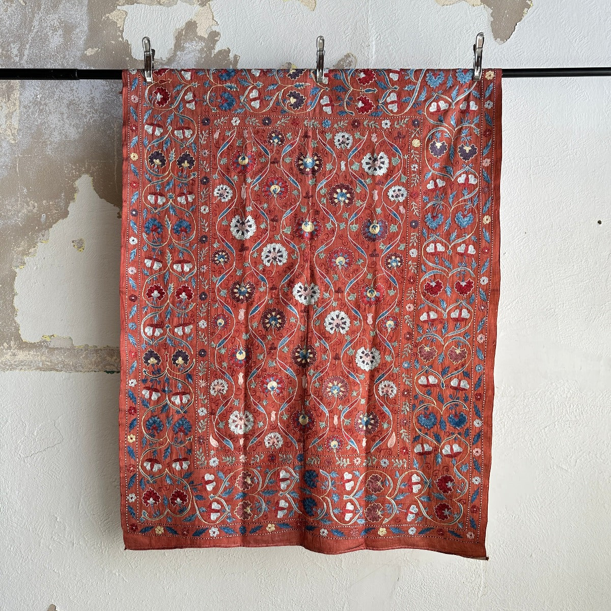Hand Stitched All Silk Suzani (CSSU240222 | 40 x 54 1/2") Suzani Aziz Suzani