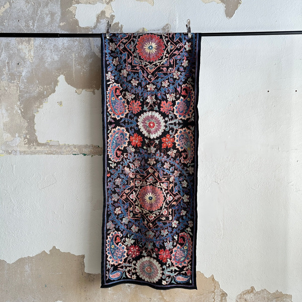 Hand Stitched All Silk Suzani (CSSU240722 | 27 x 90 1/2") Suzani Aziz Suzani