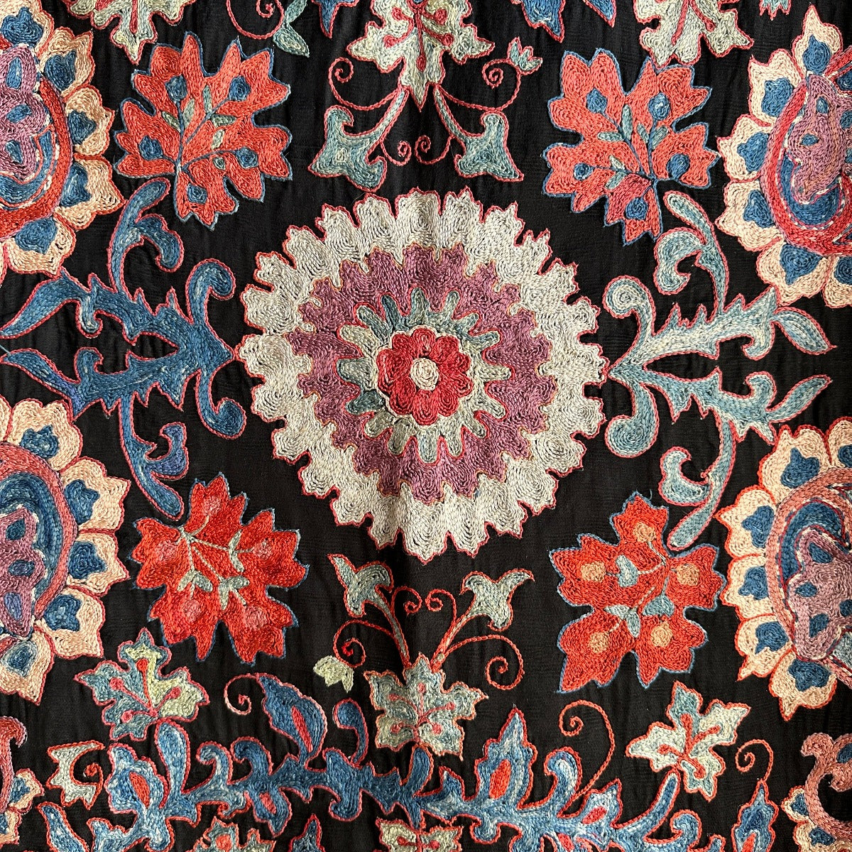 Hand Stitched All Silk Suzani (CSSU240722 | 27 x 90 1/2") Suzani Aziz Suzani
