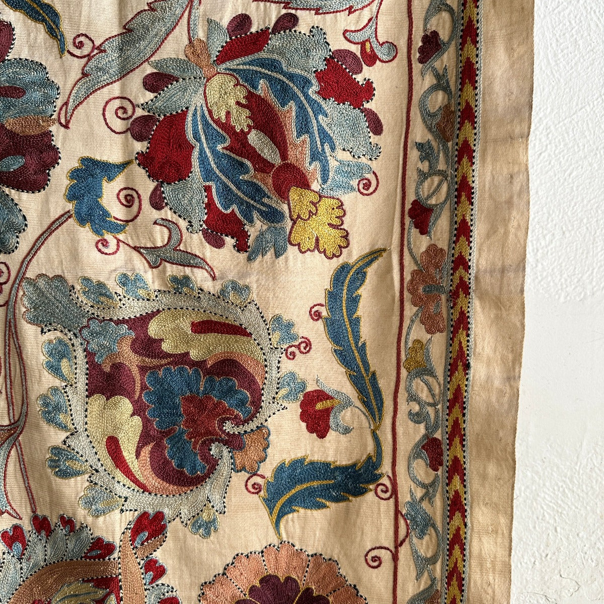 Hand Stitched All Silk Suzani (CSSU241222 | 41 x 58 1/2") Suzani Aziz Suzani