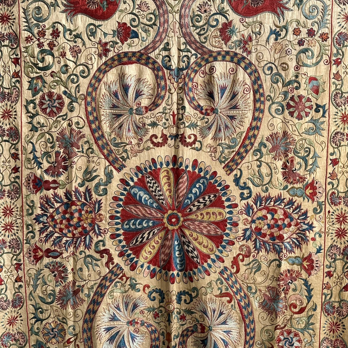 Hand Stitched All Silk Suzani (CSSU241922| 61 x 80 1/2") Suzani Aziz Suzani