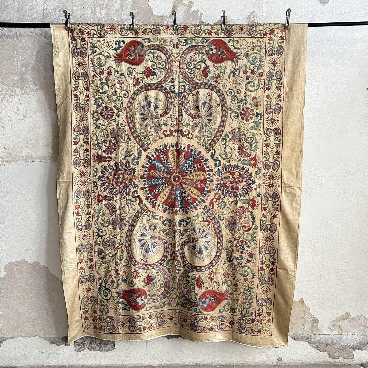 Hand Stitched All Silk Suzani (CSSU241922| 61 x 80 1/2") Suzani Aziz Suzani