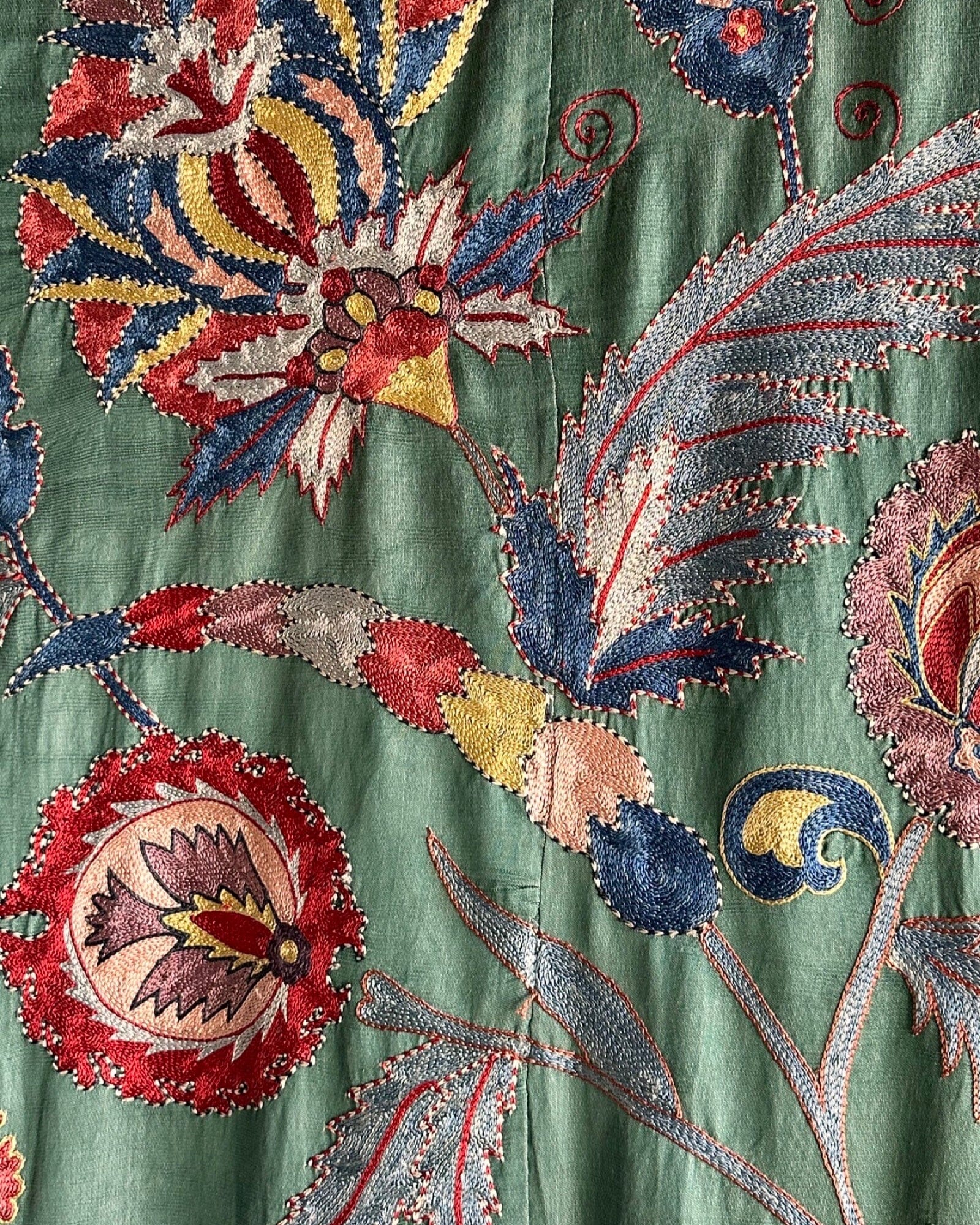 Hand Stitched Suzani (CSSU061623 | 120 x 96") Suzani Aziz Suzani