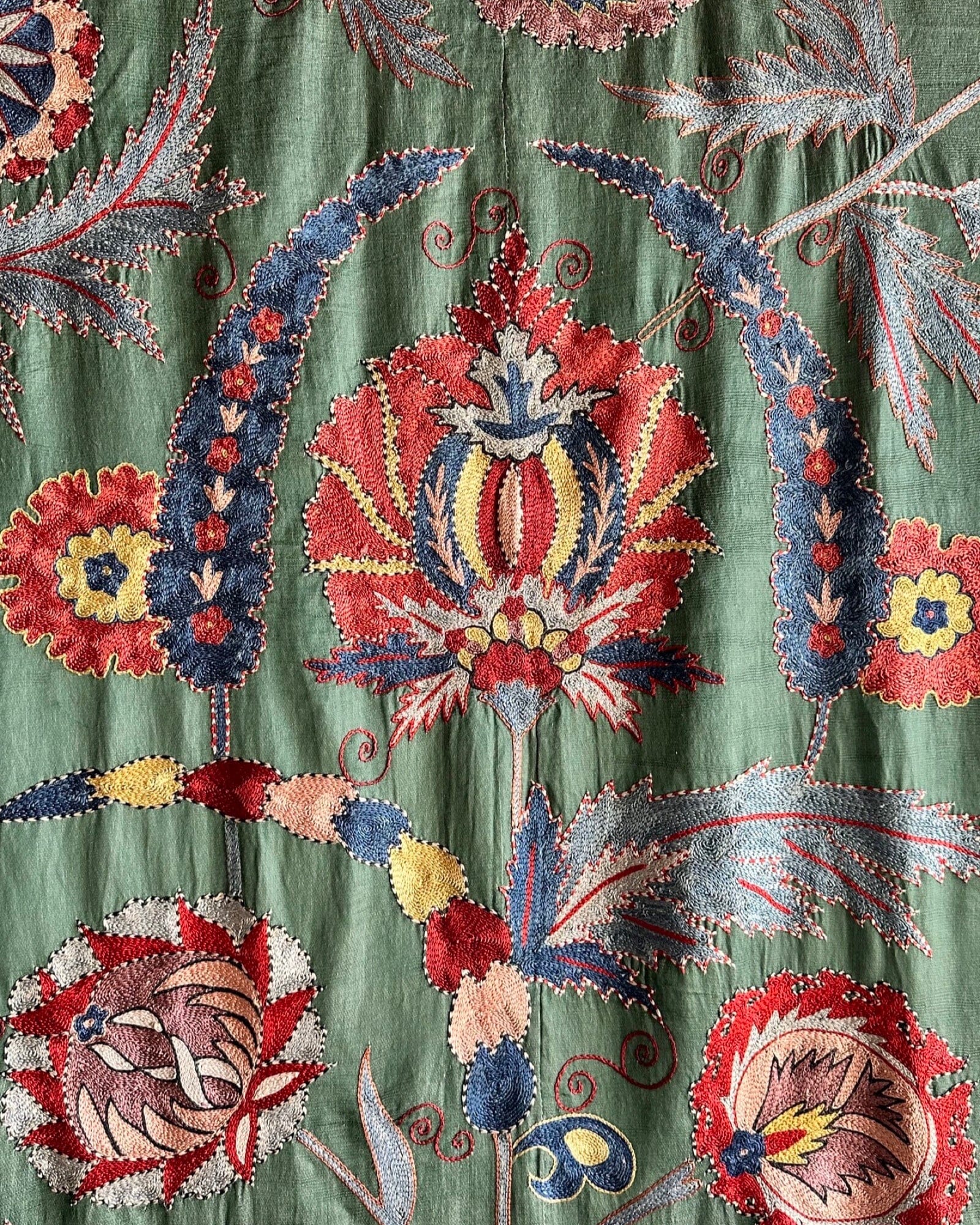 Hand Stitched Suzani (CSSU061623 | 120 x 96") Suzani Aziz Suzani