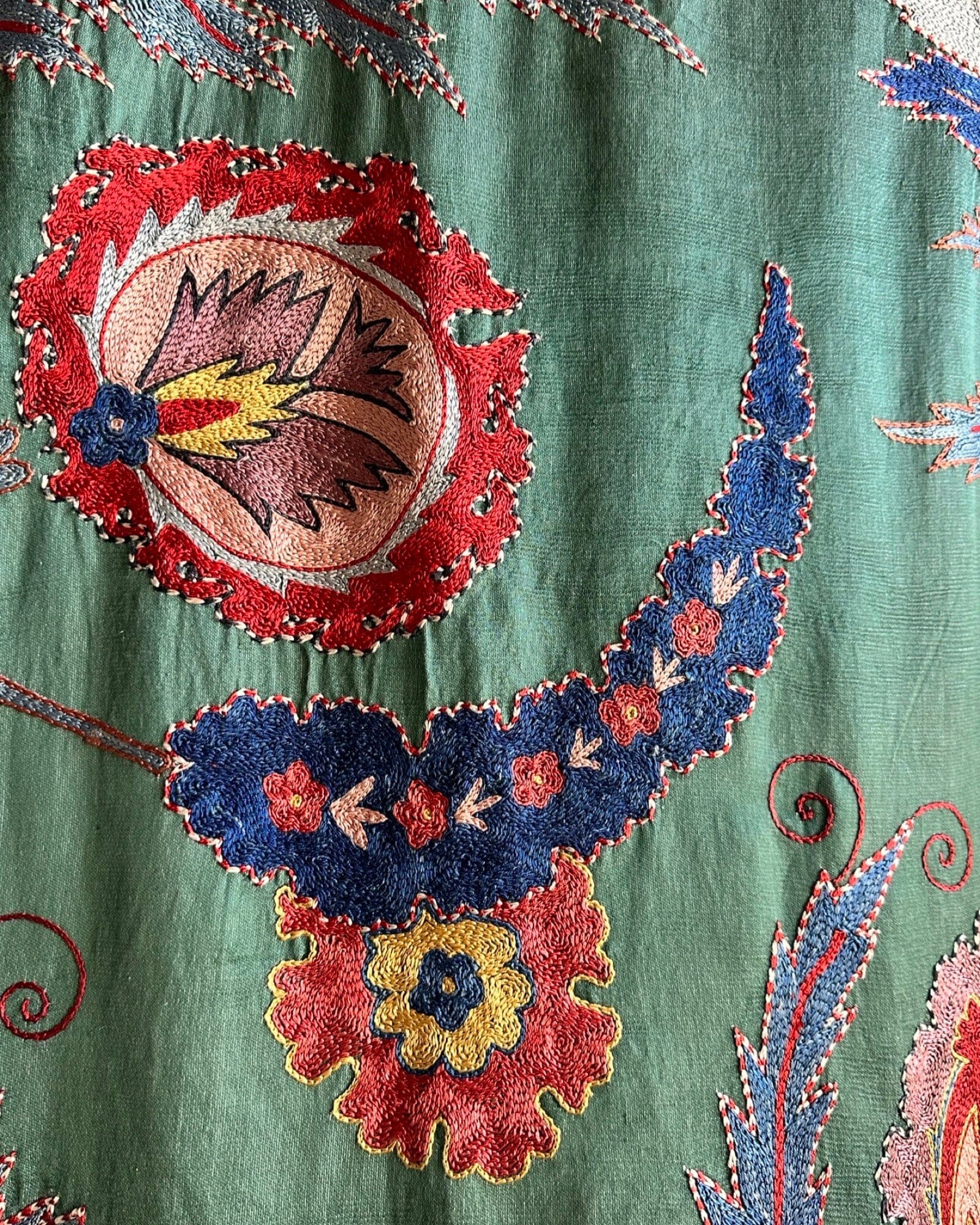 Hand Stitched Suzani (CSSU061623 | 120 x 96") Suzani Aziz Suzani