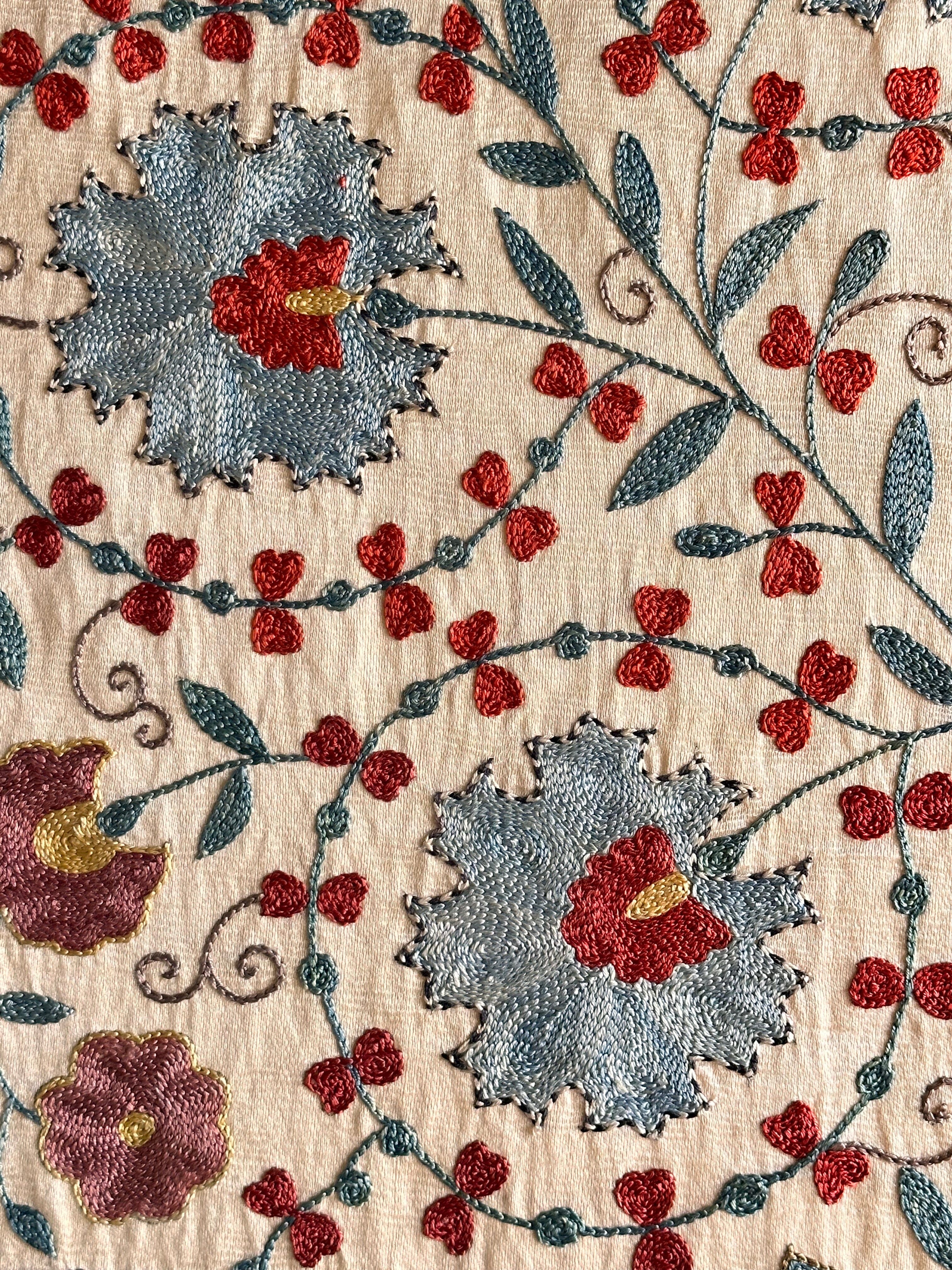 Hand Stitched Suzani (CSSU061723 | 84 x 60") Suzani Aziz Suzani