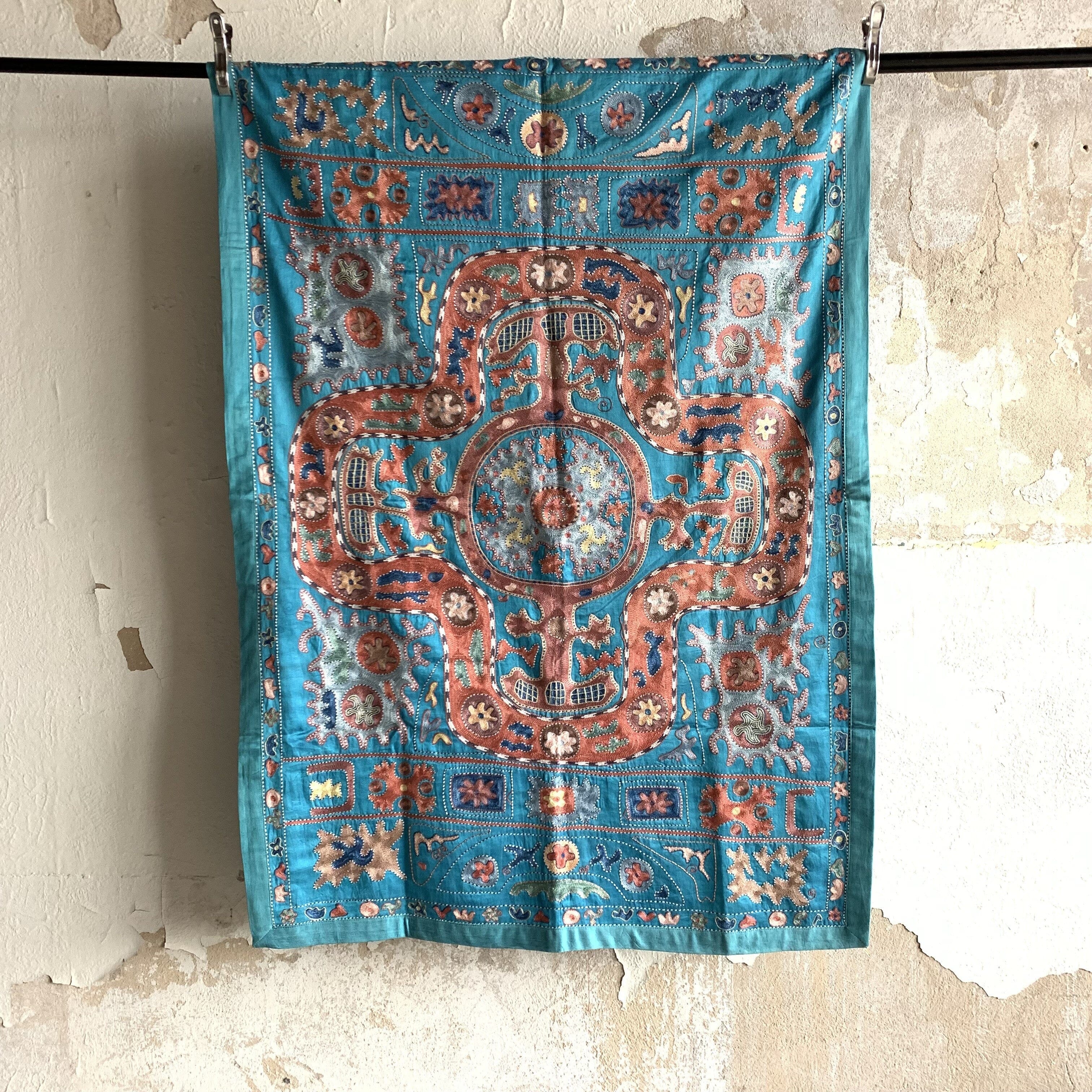 Hand Stitched Suzani (CSSU062823 | 60 x 42") Suzani Aziz Suzani