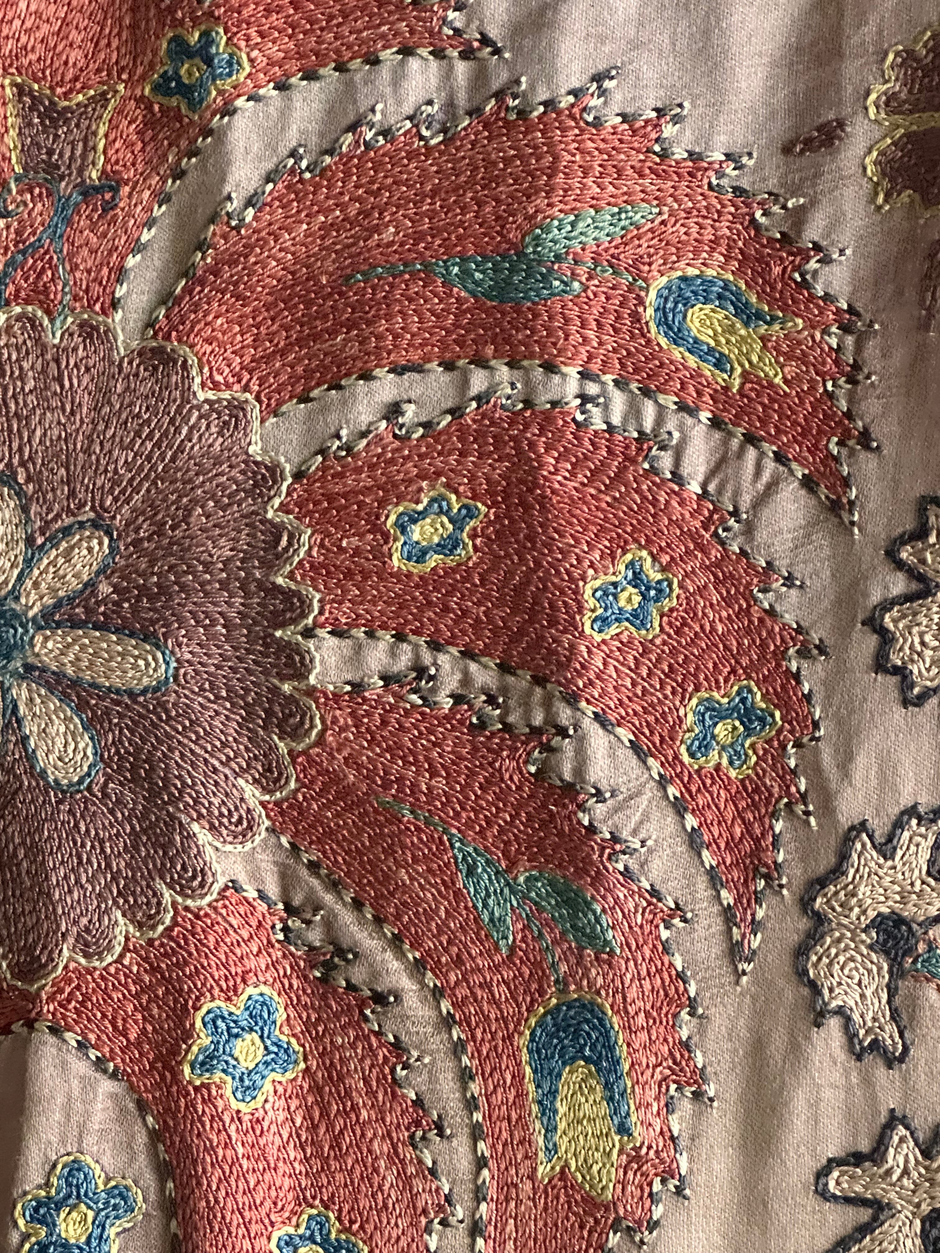 Hand Stitched Suzani (CSSU071023 | 122 x 102") Suzani Aziz Suzani