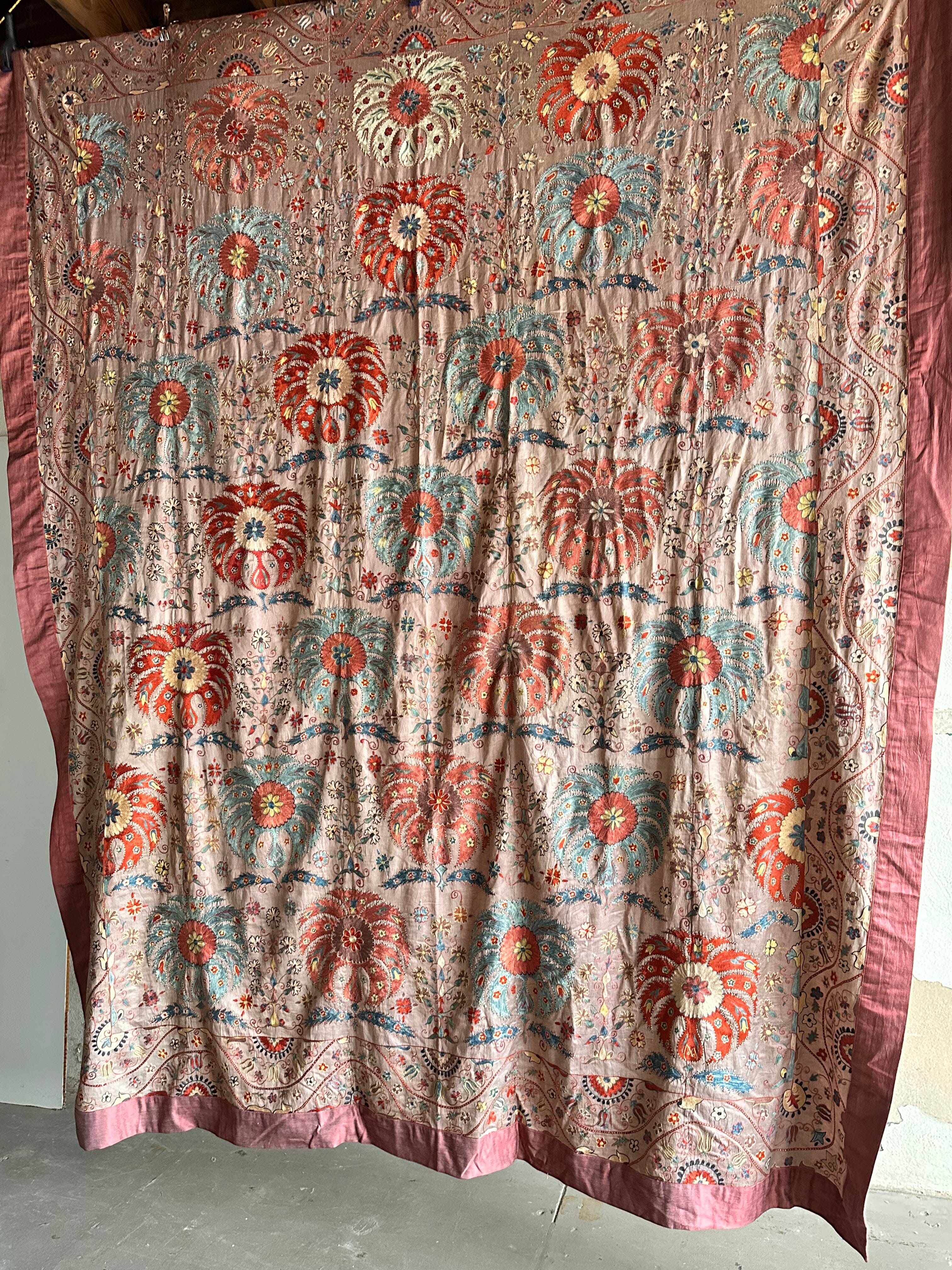 Hand Stitched Suzani (CSSU071023 | 122 x 102") Suzani Aziz Suzani