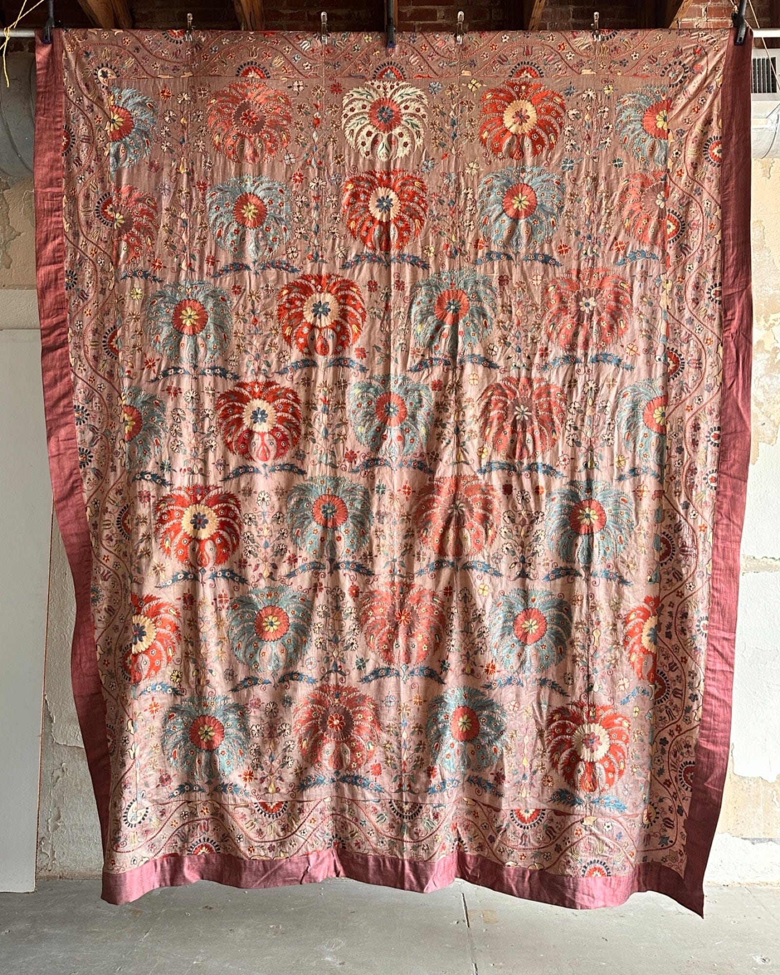 Hand Stitched Suzani (CSSU071023 | 122 x 102") Suzani Aziz Suzani
