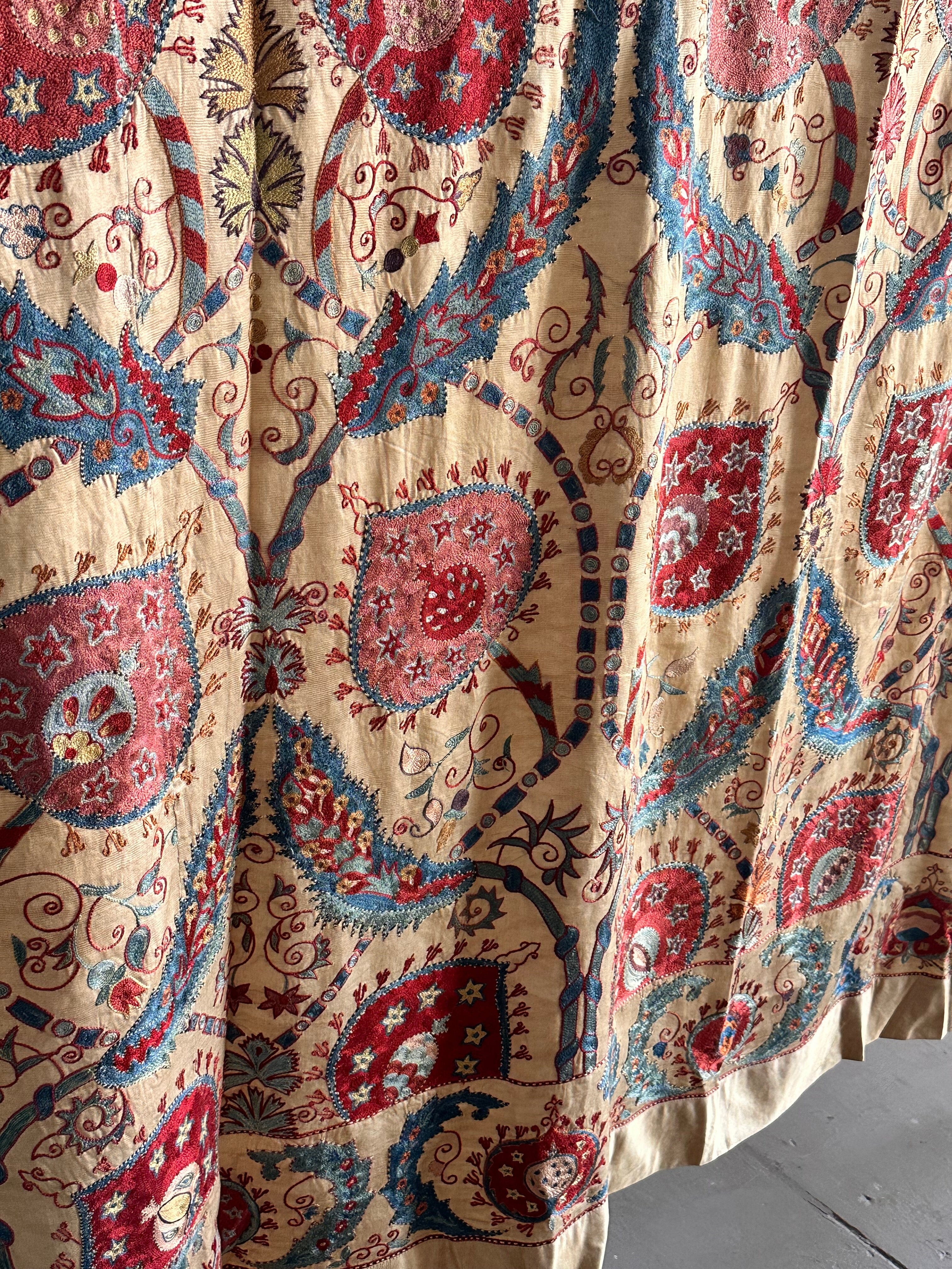 Hand Stitched Suzani (CSSU071723 | 120 x 96") Suzani Aziz Suzani