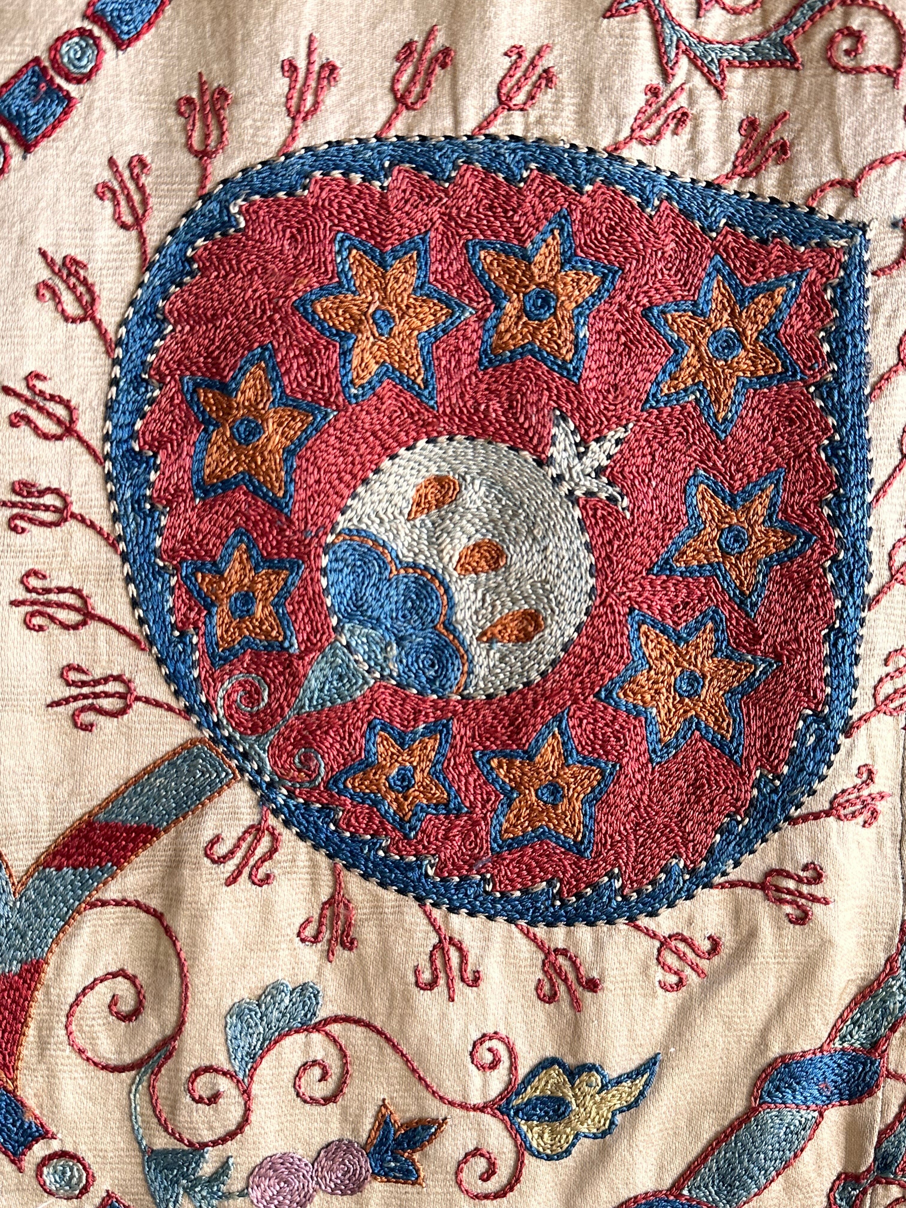 Hand Stitched Suzani (CSSU071723 | 120 x 96") Suzani Aziz Suzani