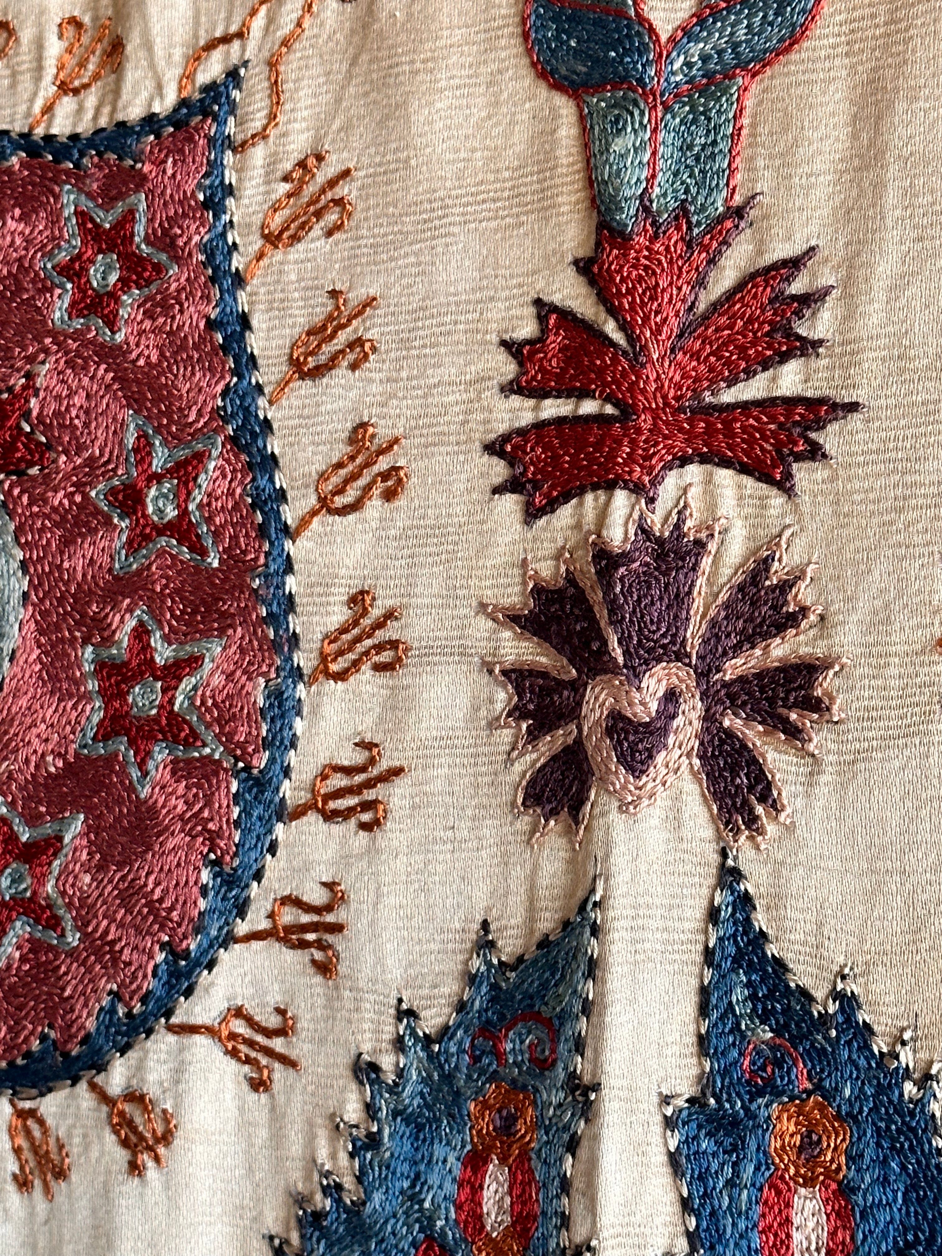 Hand Stitched Suzani (CSSU071723 | 120 x 96") Suzani Aziz Suzani