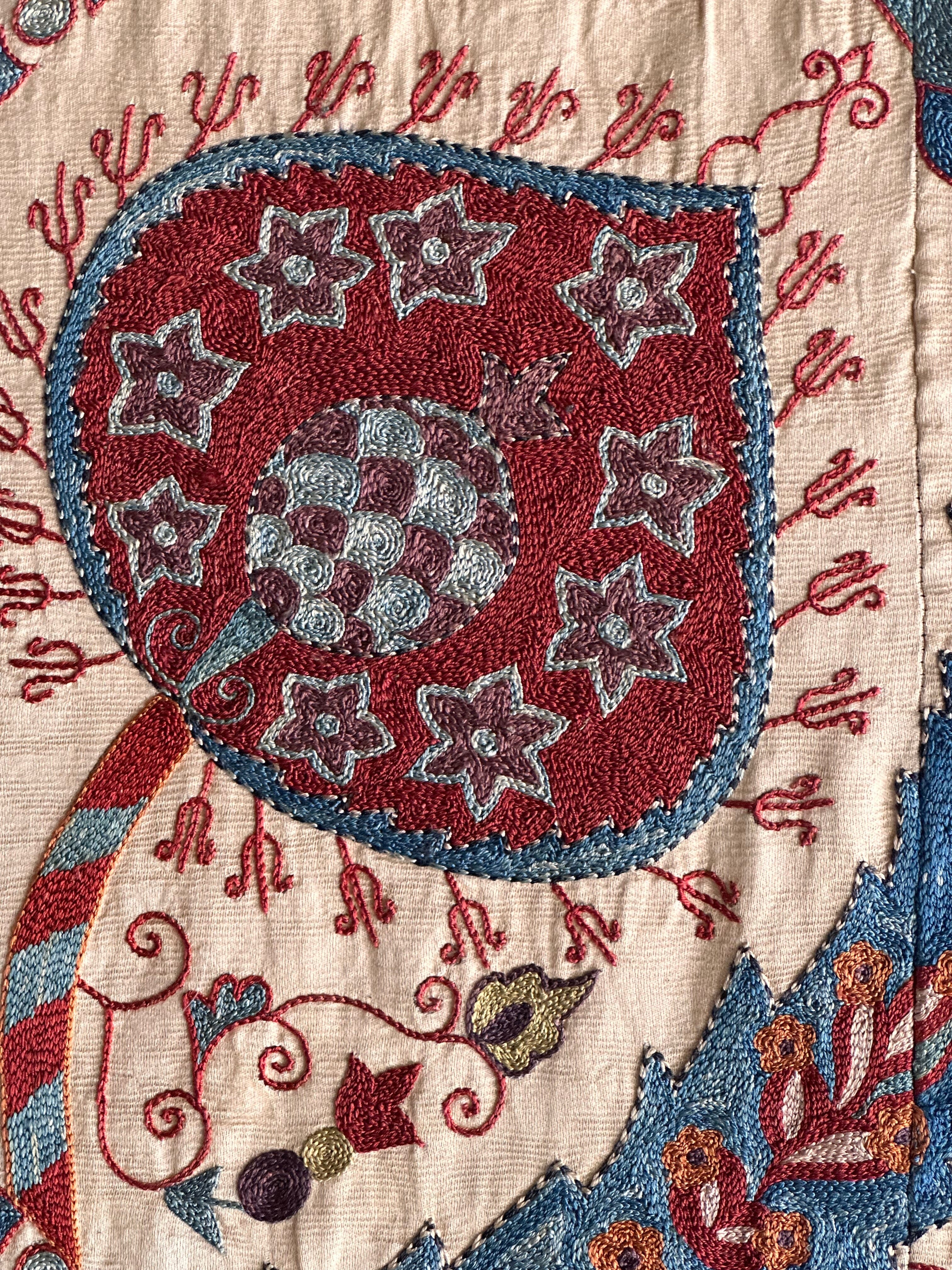 Hand Stitched Suzani (CSSU071723 | 120 x 96") Suzani Aziz Suzani