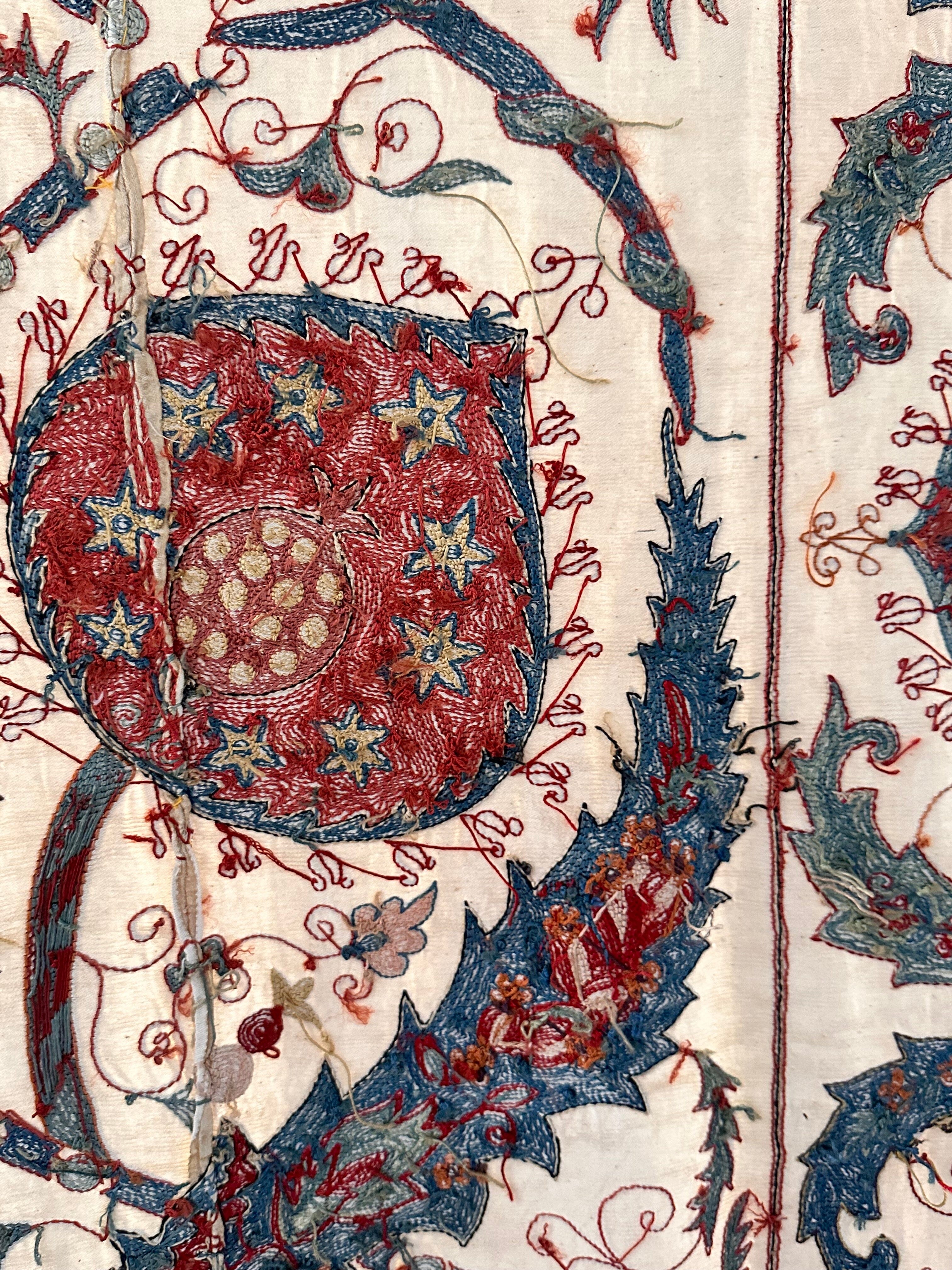 Hand Stitched Suzani (CSSU071723 | 120 x 96") Suzani Aziz Suzani