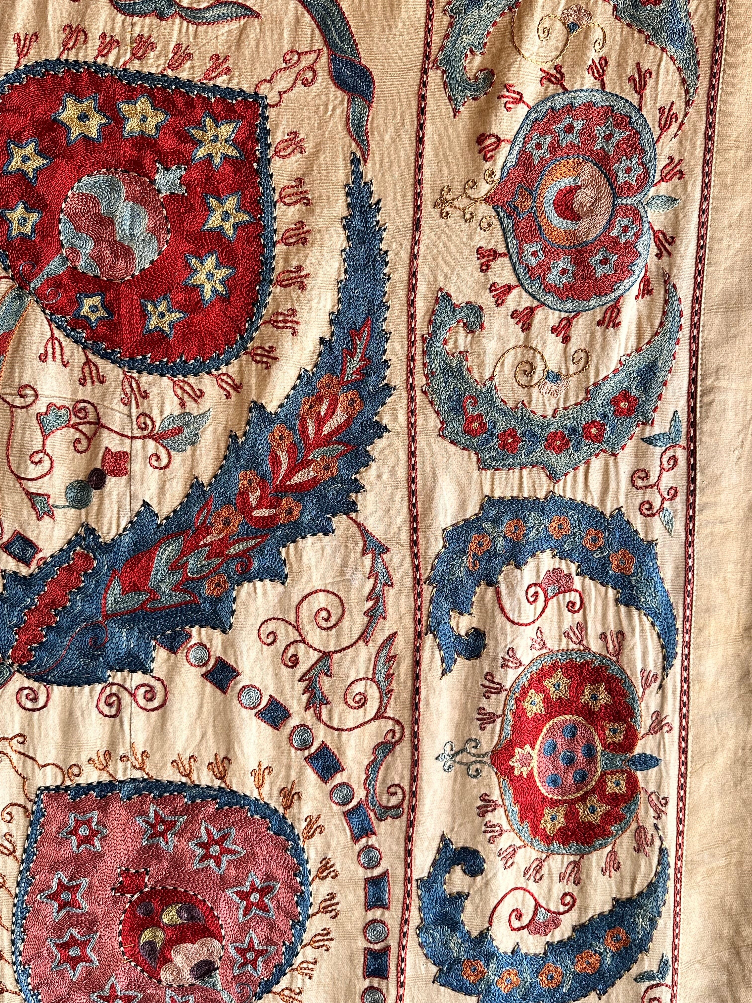 Hand Stitched Suzani (CSSU071723 | 120 x 96") Suzani Aziz Suzani