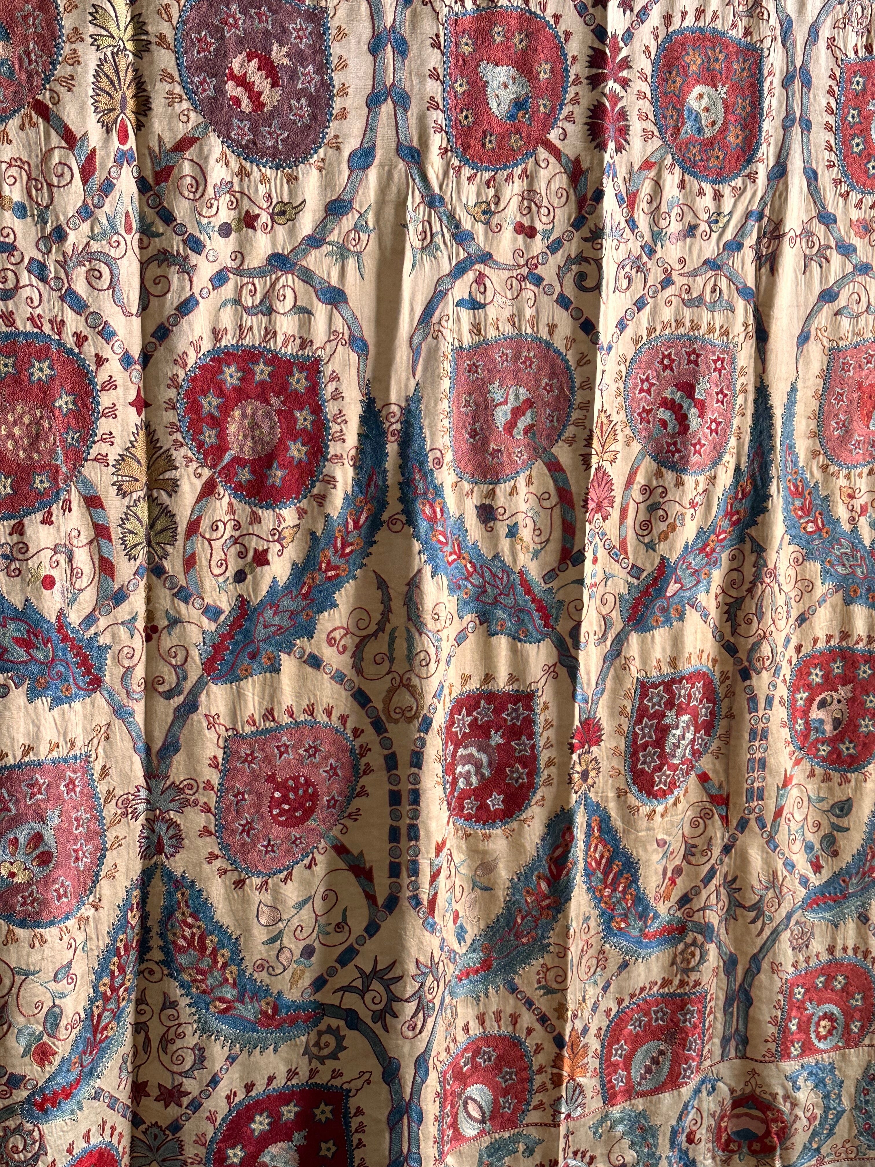 Hand Stitched Suzani (CSSU071723 | 120 x 96") Suzani Aziz Suzani