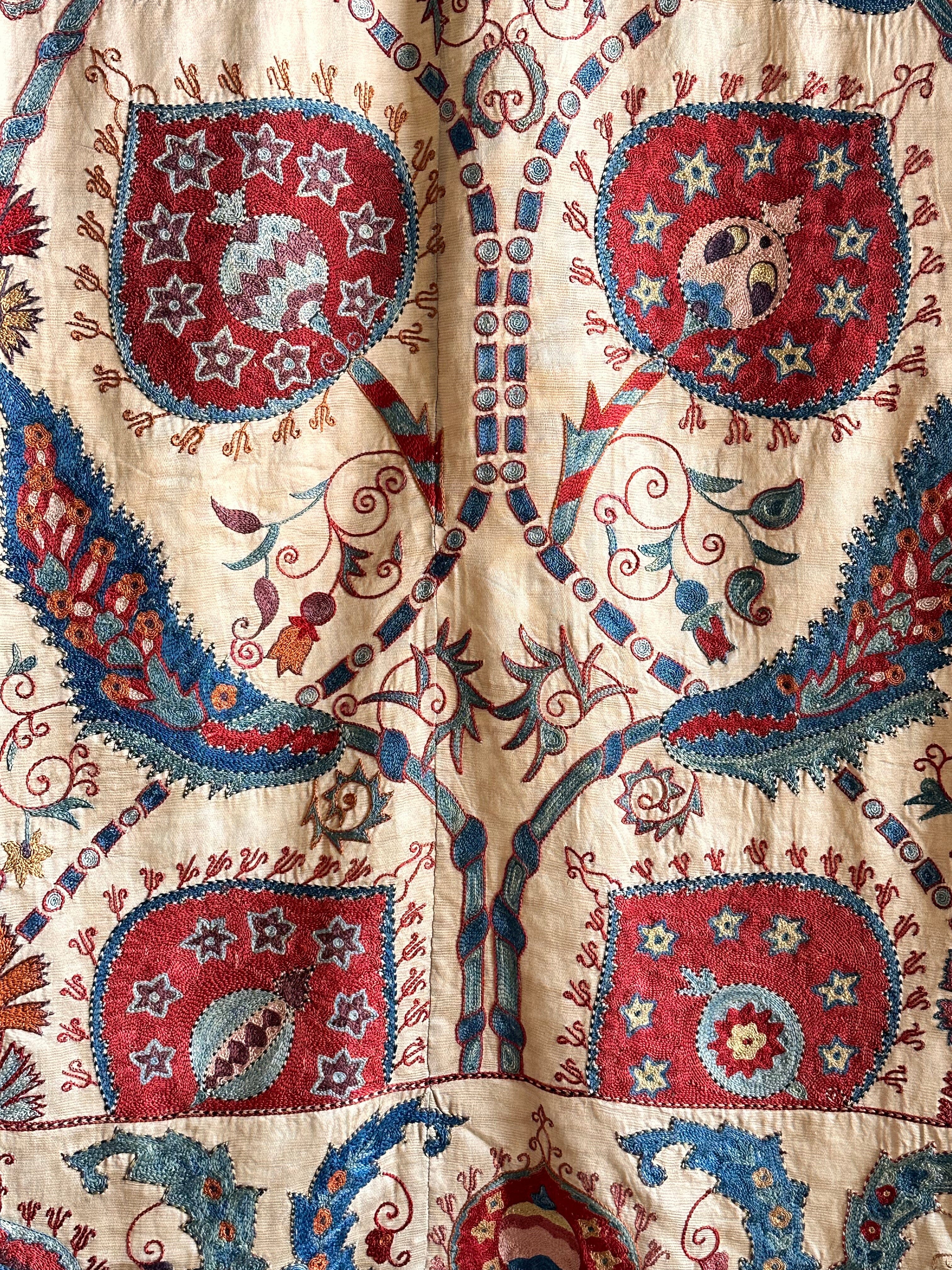 Hand Stitched Suzani (CSSU071723 | 120 x 96") Suzani Aziz Suzani