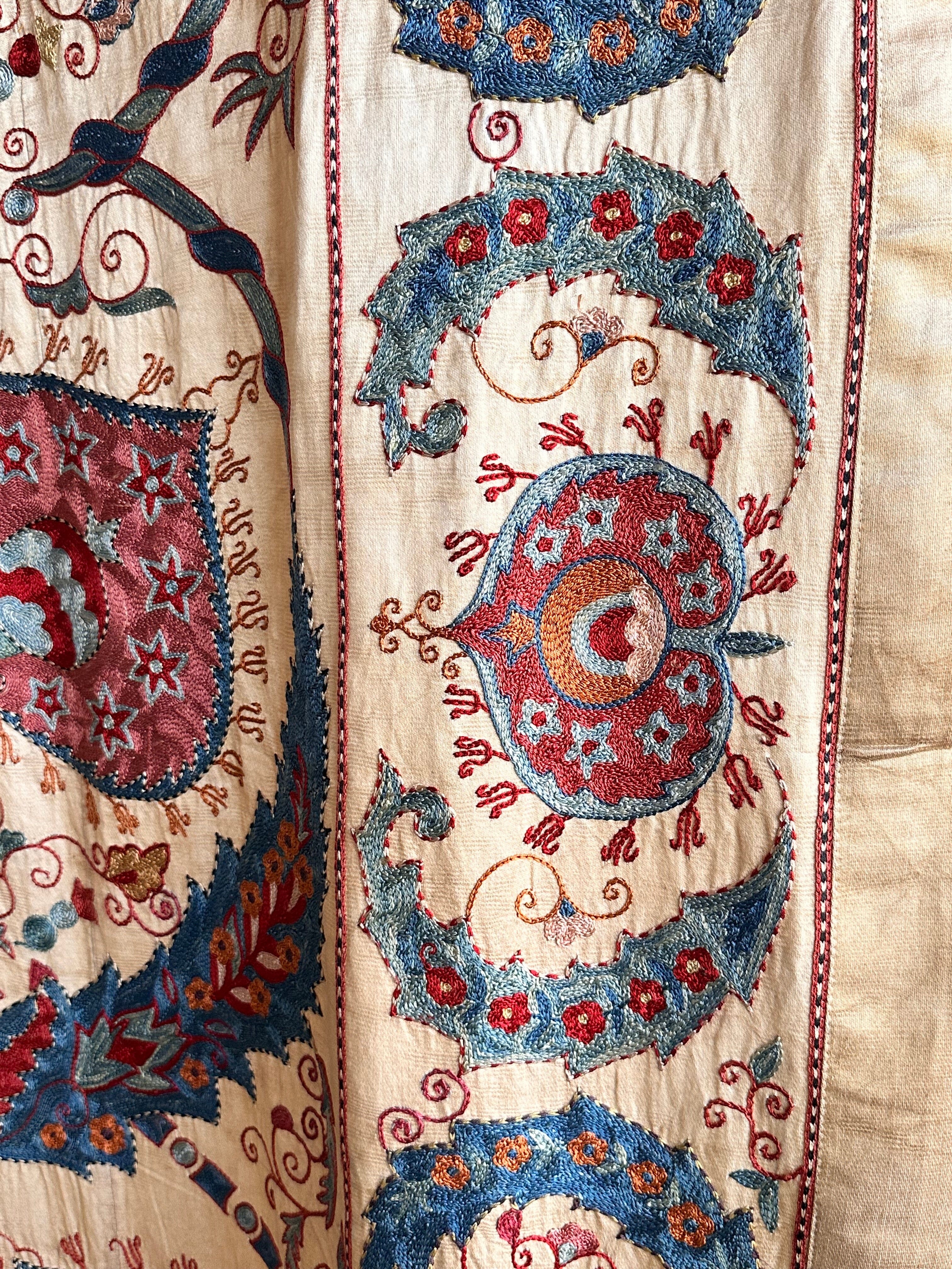 Hand Stitched Suzani (CSSU071723 | 120 x 96") Suzani Aziz Suzani