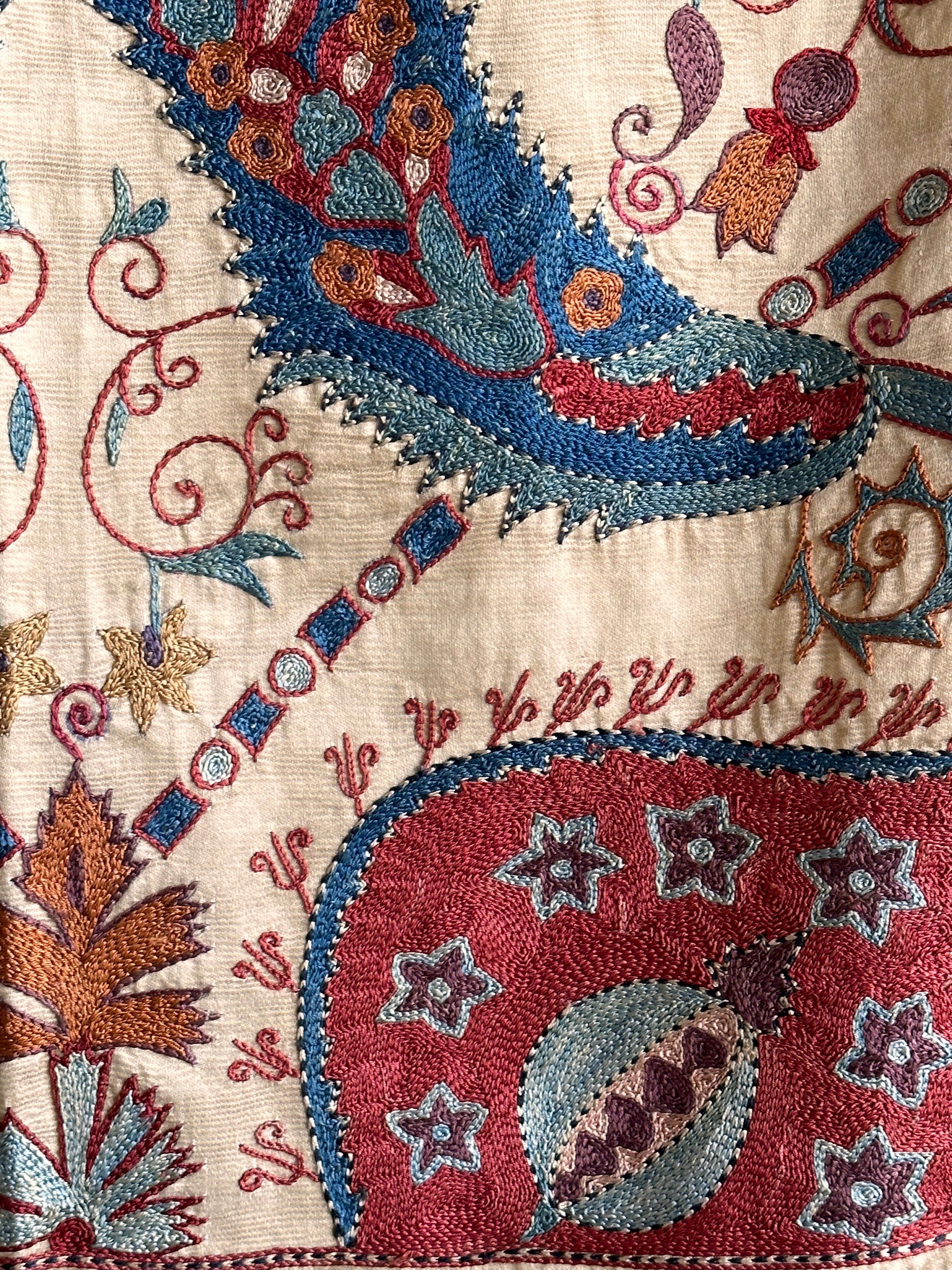 Hand Stitched Suzani (CSSU071723 | 120 x 96") Suzani Aziz Suzani