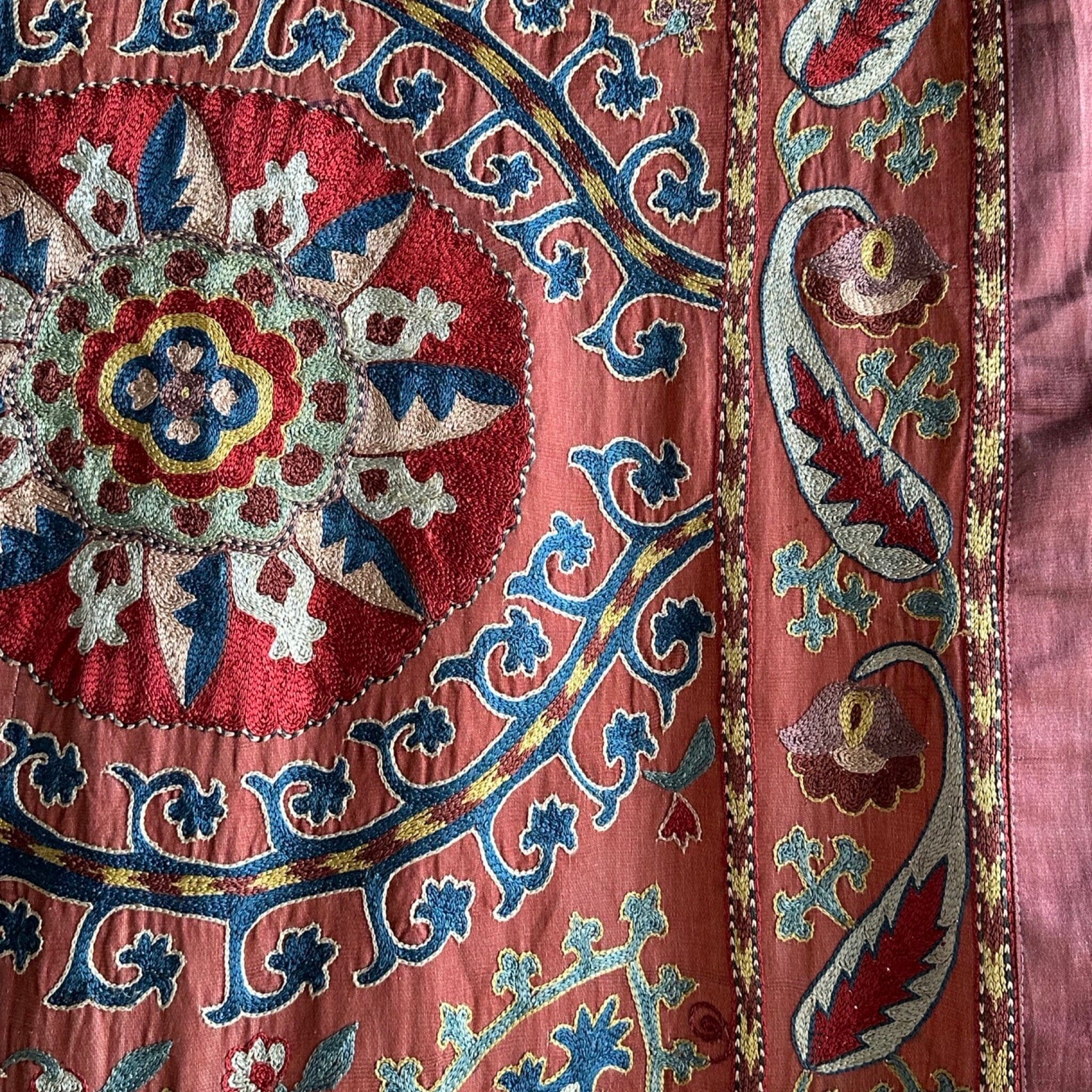 Hand Stitched Suzani (CSSU072423 | 120 x 102") Suzani Aziz Suzani