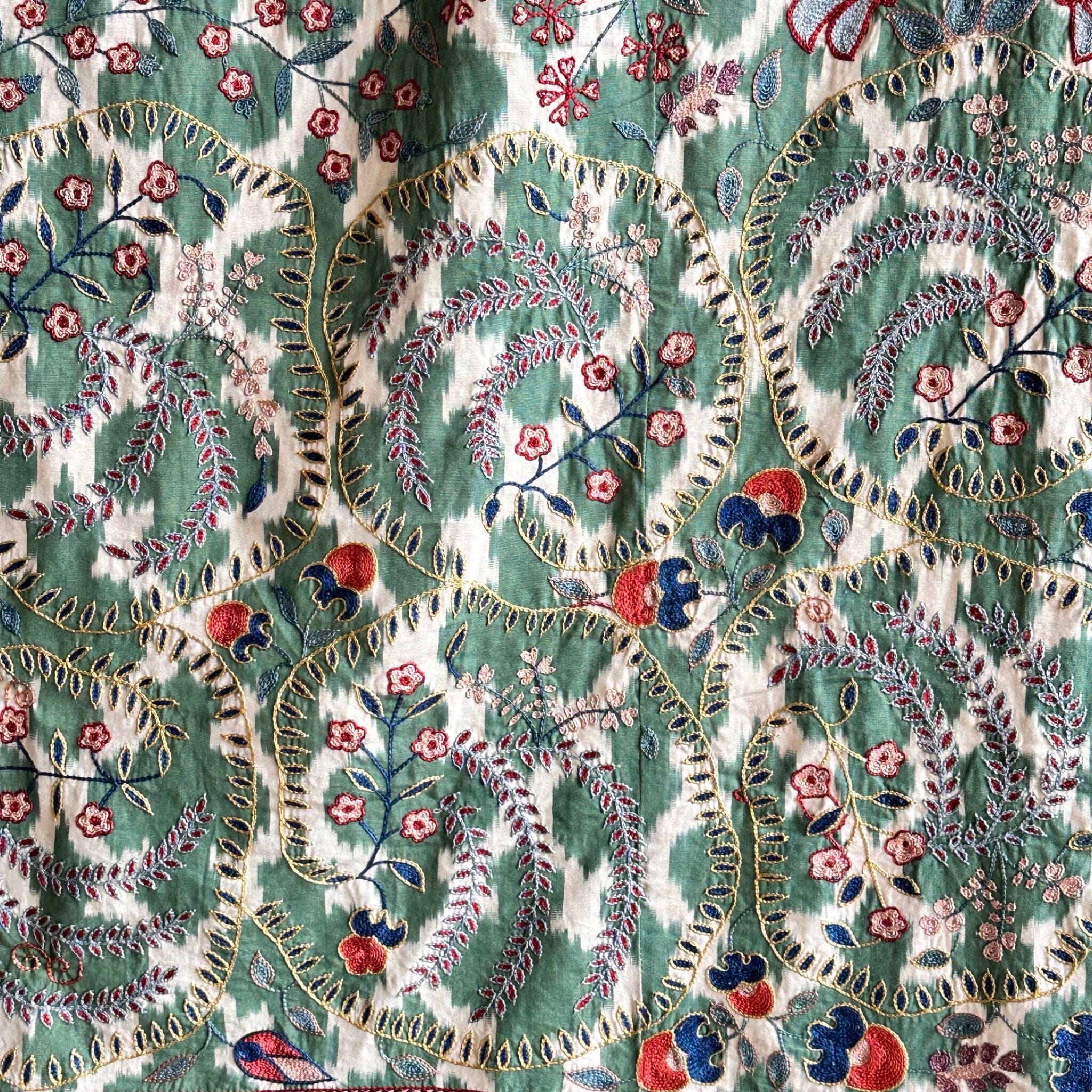 Hand Stitched Suzani (CSSU072623 | 124 x 98") Suzani Aziz Suzani