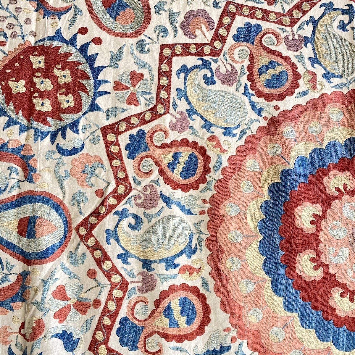 Hand Stitched Suzani (CSSU151820 | 120 x 108") Suzani Aziz Suzani