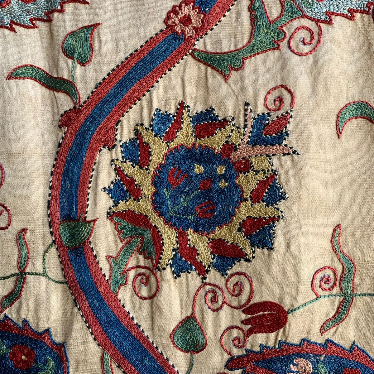 Hand Stitched Suzani (CSSU220322| 62 x 74 1/2") Suzani Aziz Suzani