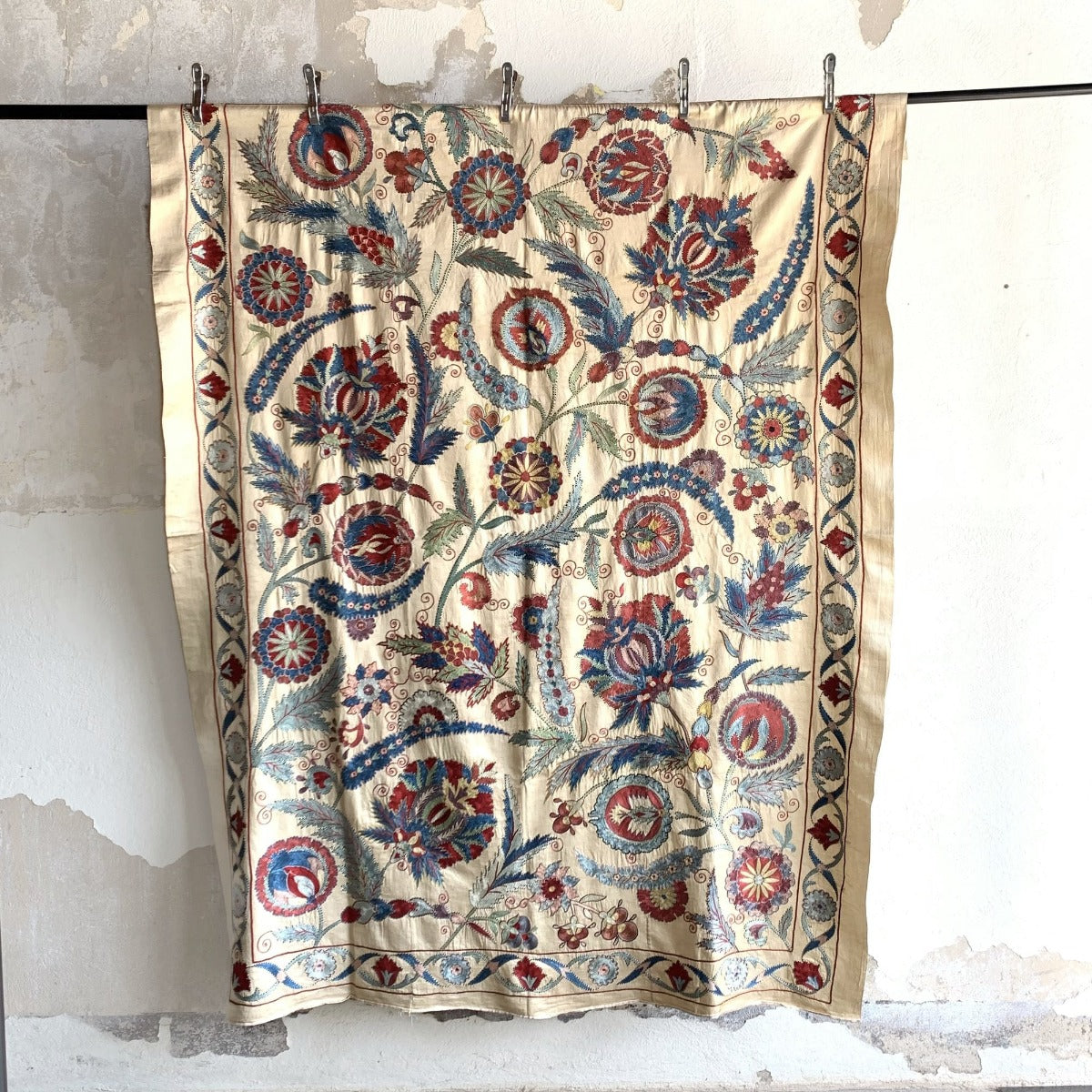 Hand Stitched Suzani (CSSU221822| 60 1/4 x 81") Suzani Aziz Suzani